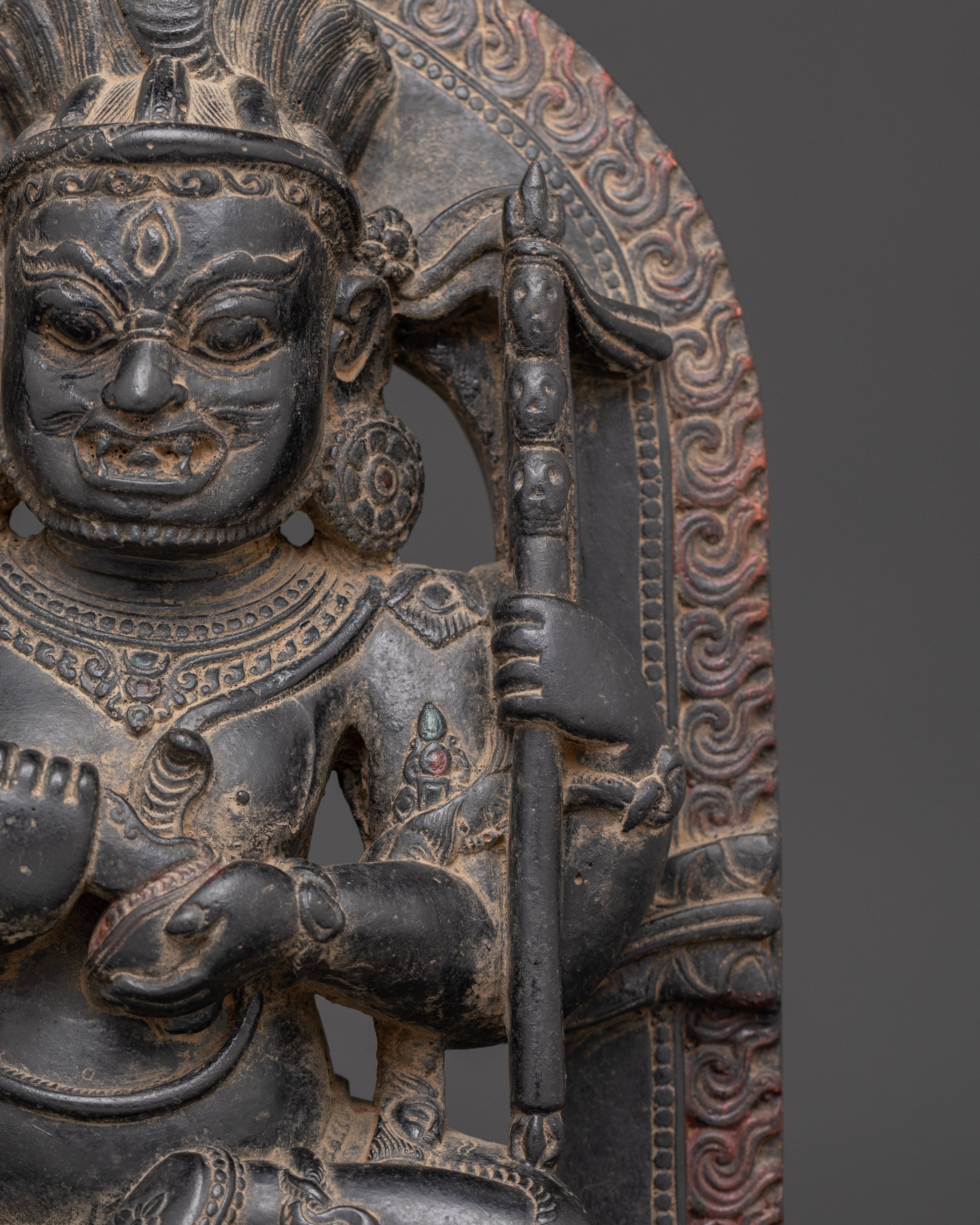 Sacred Four-Armed Mahakala Statue | Protector Deity of Dharma