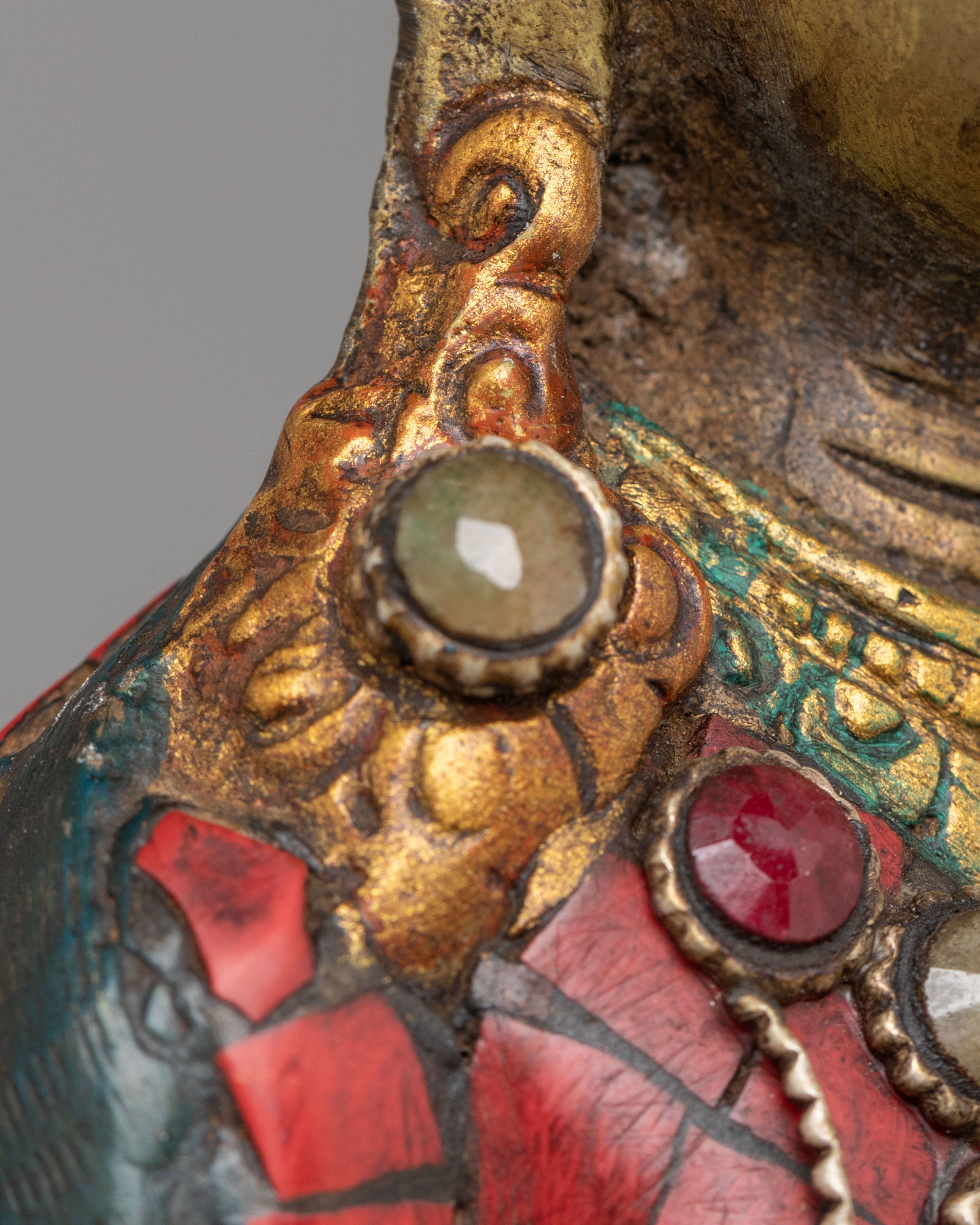 Traditional Standing Green Tara Altar Sculpture | Bronze Buddhist Deity Statue
