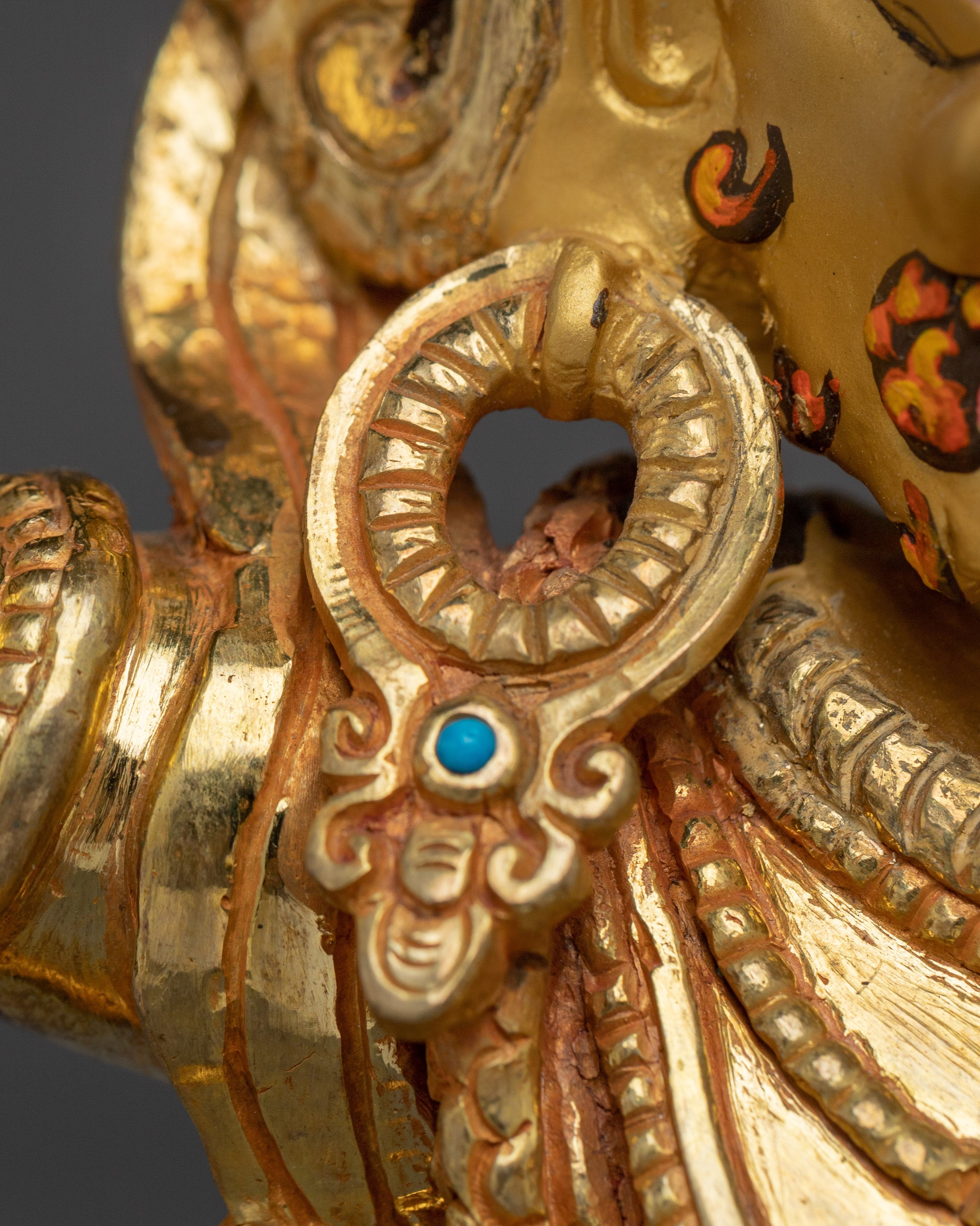 Copper Vajrapani Sculpture with Gemstones | Buddhist Protector for Shrine