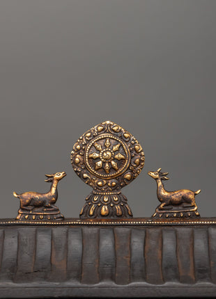 Buddha Set with Wooden Altar Box | Gold-Plated Buddha Figurines for Altar Decor