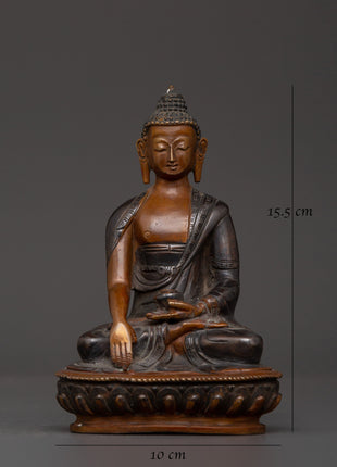 Beautiful Oxidized Copper Shakyamuni Buddha | Spiritual Decor & Buddhist Practice