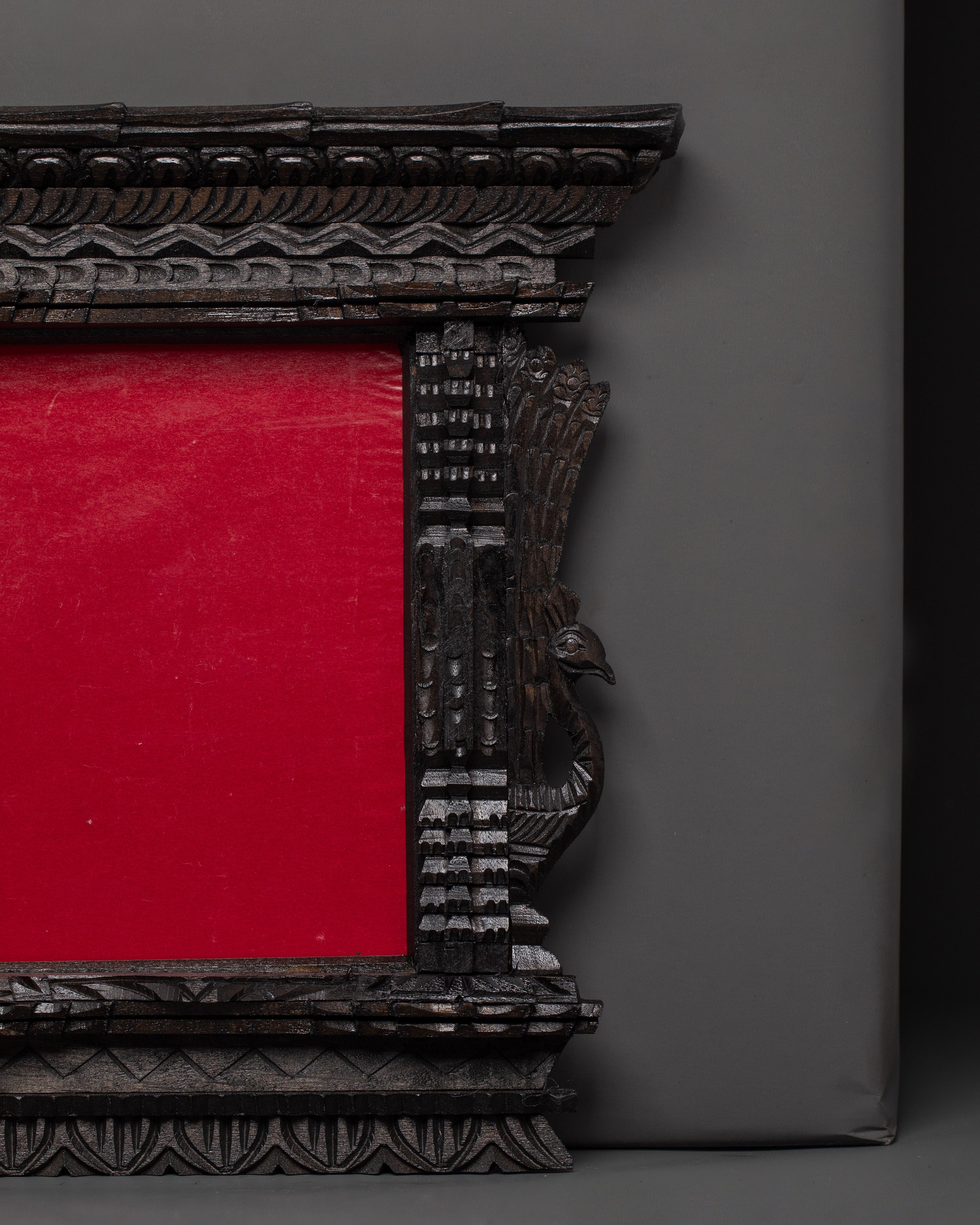 Hand-Carved Traditional Wood Frame Wall Hanging | Decorative Photo Frame