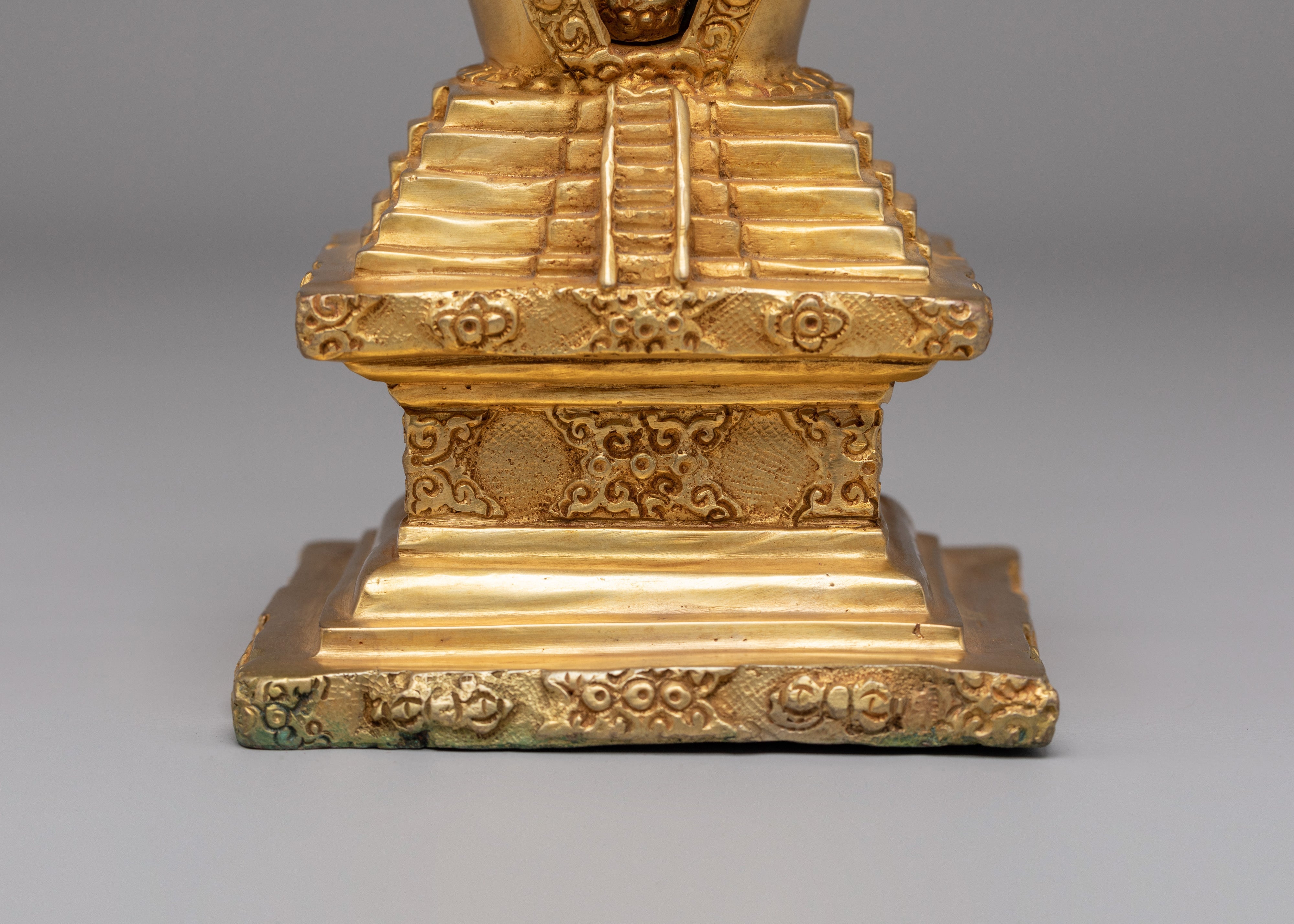 Handcrafted Stupa of Wisdom and Compassion | Tibetan Spiritual Shrine