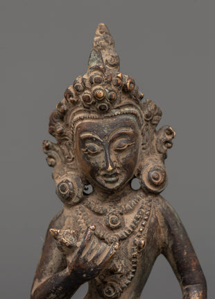 Vajrasattva Statue in Antique Copper Finish | Tibetan Deity of Purification