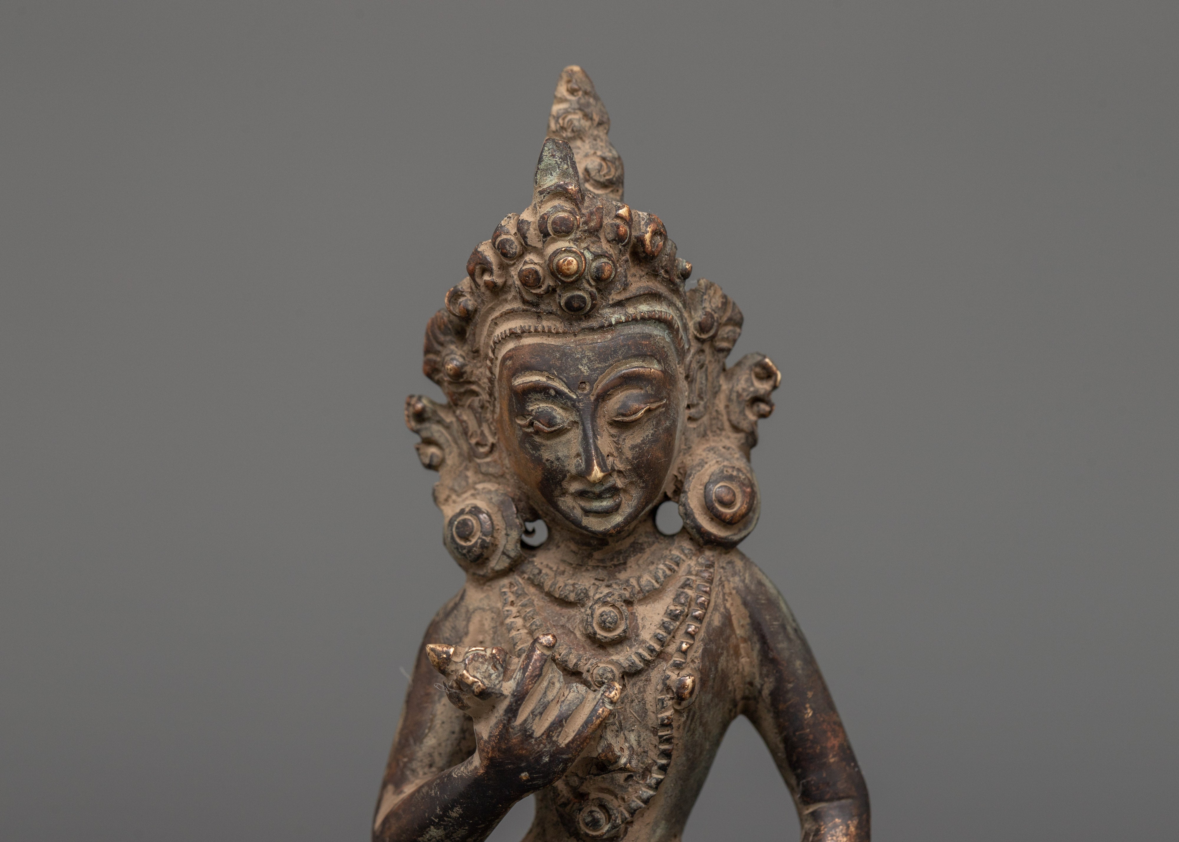 Vajrasattva Statue in Antique Copper Finish | Tibetan Deity of Purification