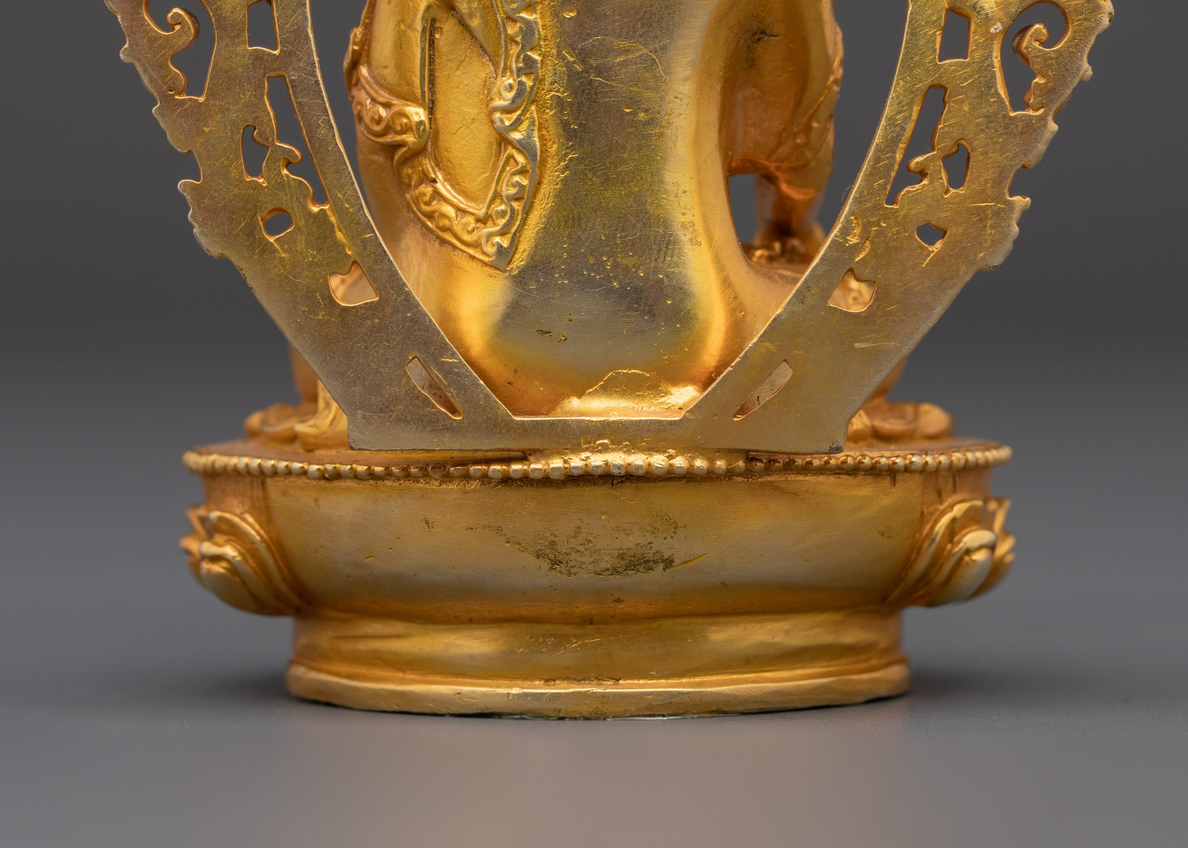 Tibetan Shakyamuni Buddha Copper Statue | Gold-Plated Buddhist Figurine