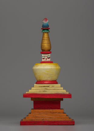 Handcrafted Chaitya Chorten | Tibetan Ritual Shrine for Blessings & Peace | Stupa From Nepal