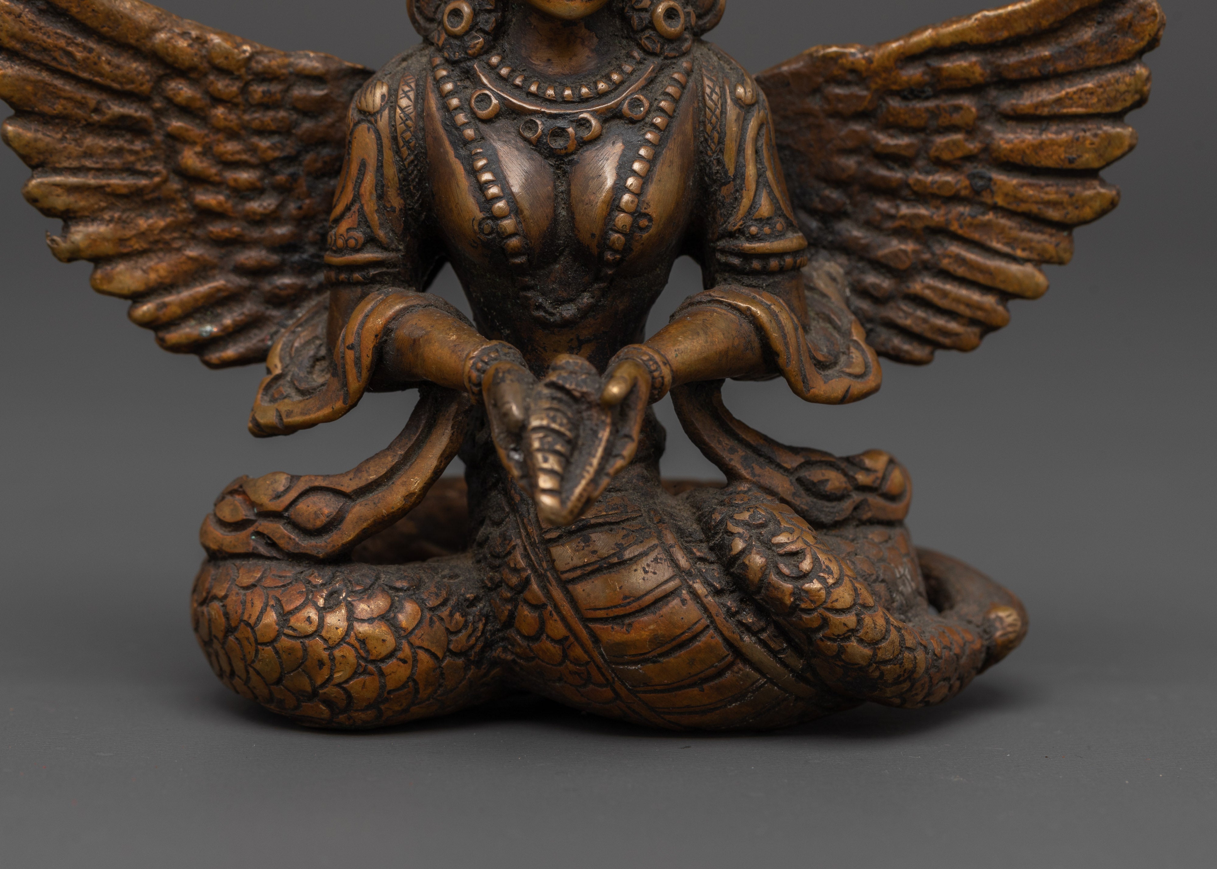 Divine Serpent Deity Naga Kanya Statue | Tibetan Buddhist Snake Goddess Sculpture
