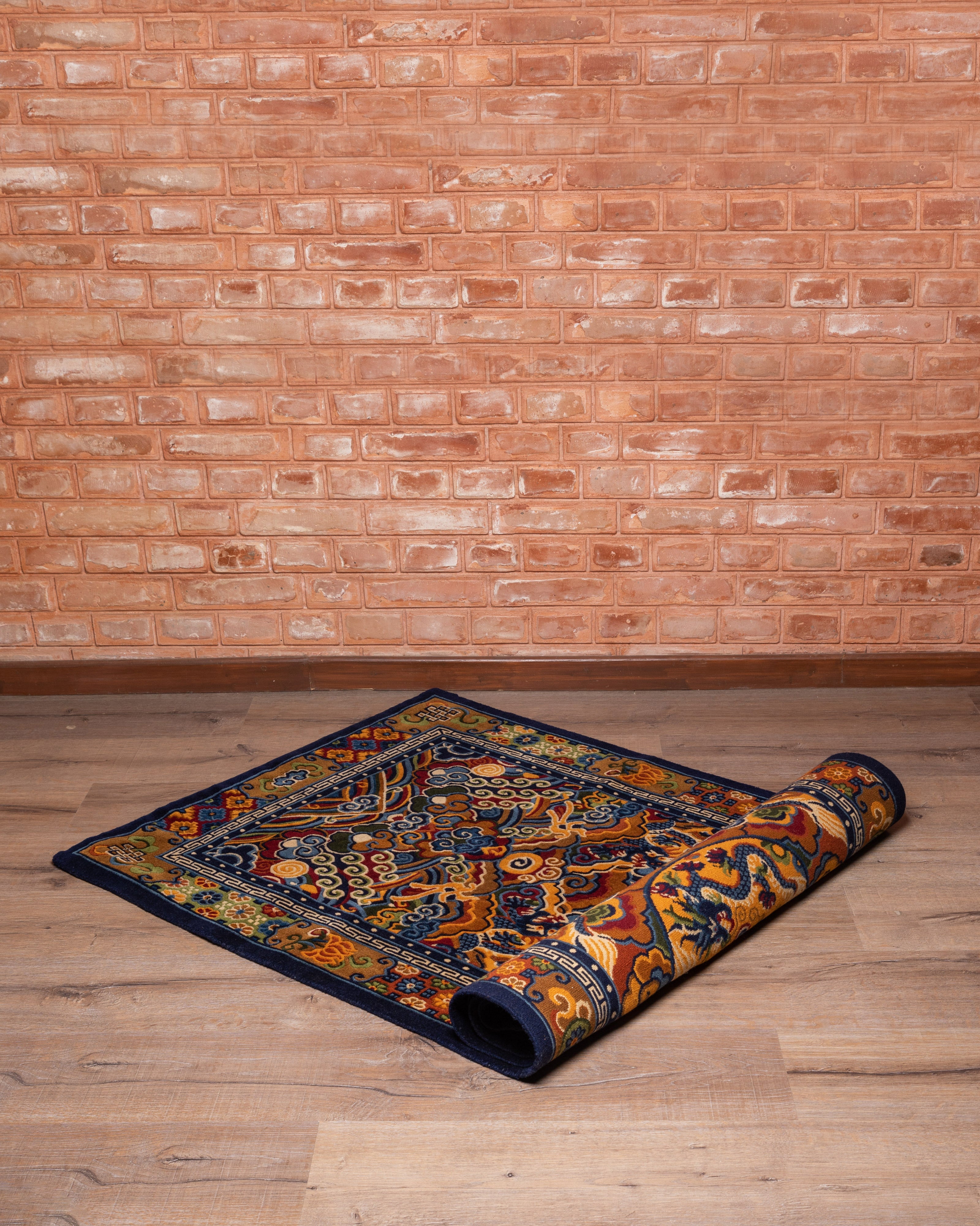 Handcrafted Tibetan Carpet | Traditional Wool Carpet with 200 Knots