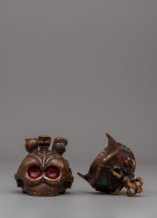 Oxidized Brass Ritual Skull | Spiritual Practices and Decor