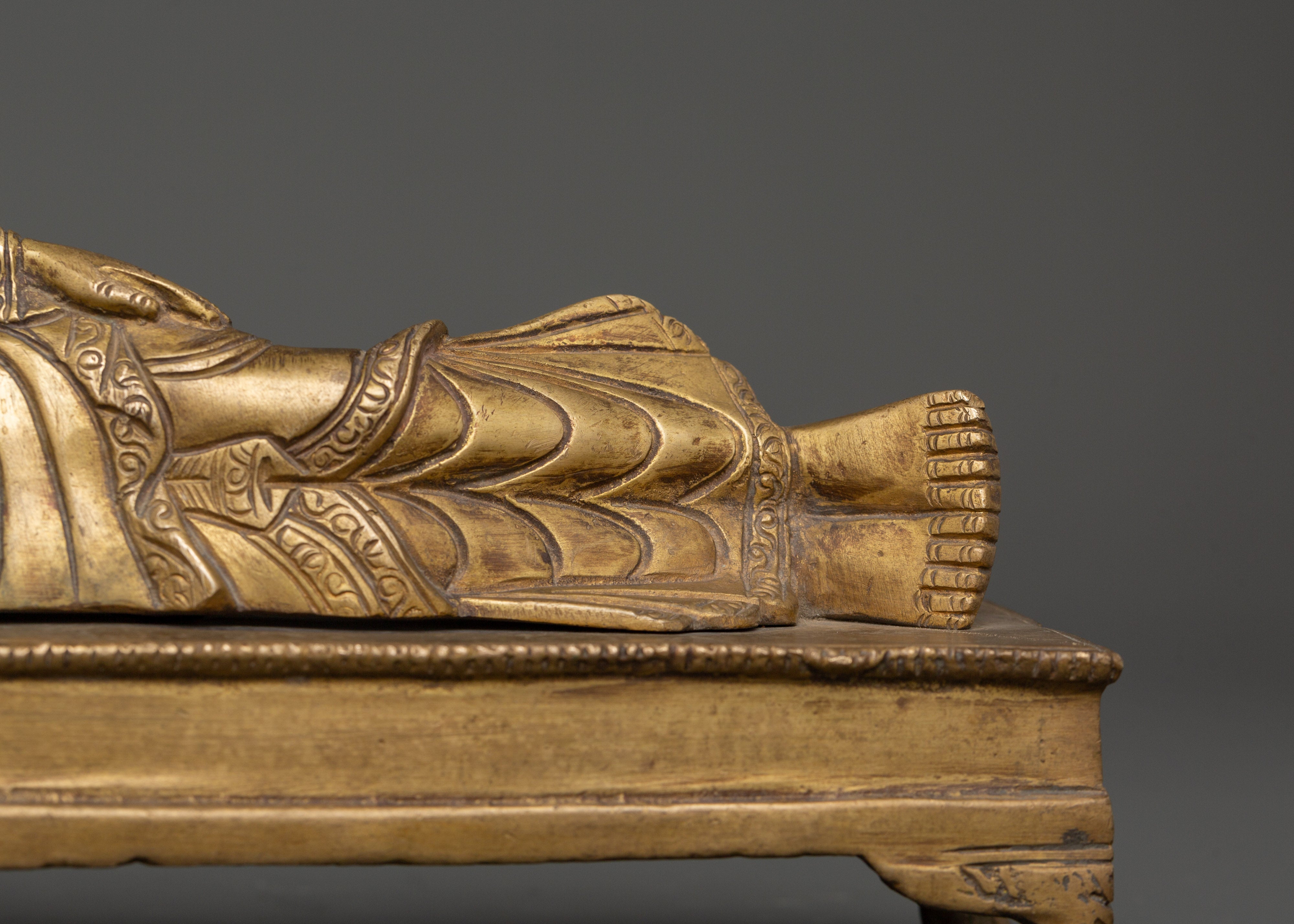Handcarved Brass Sleeping Buddha Statue | Symbol of Peace, Liberation & Spiritual Awakening