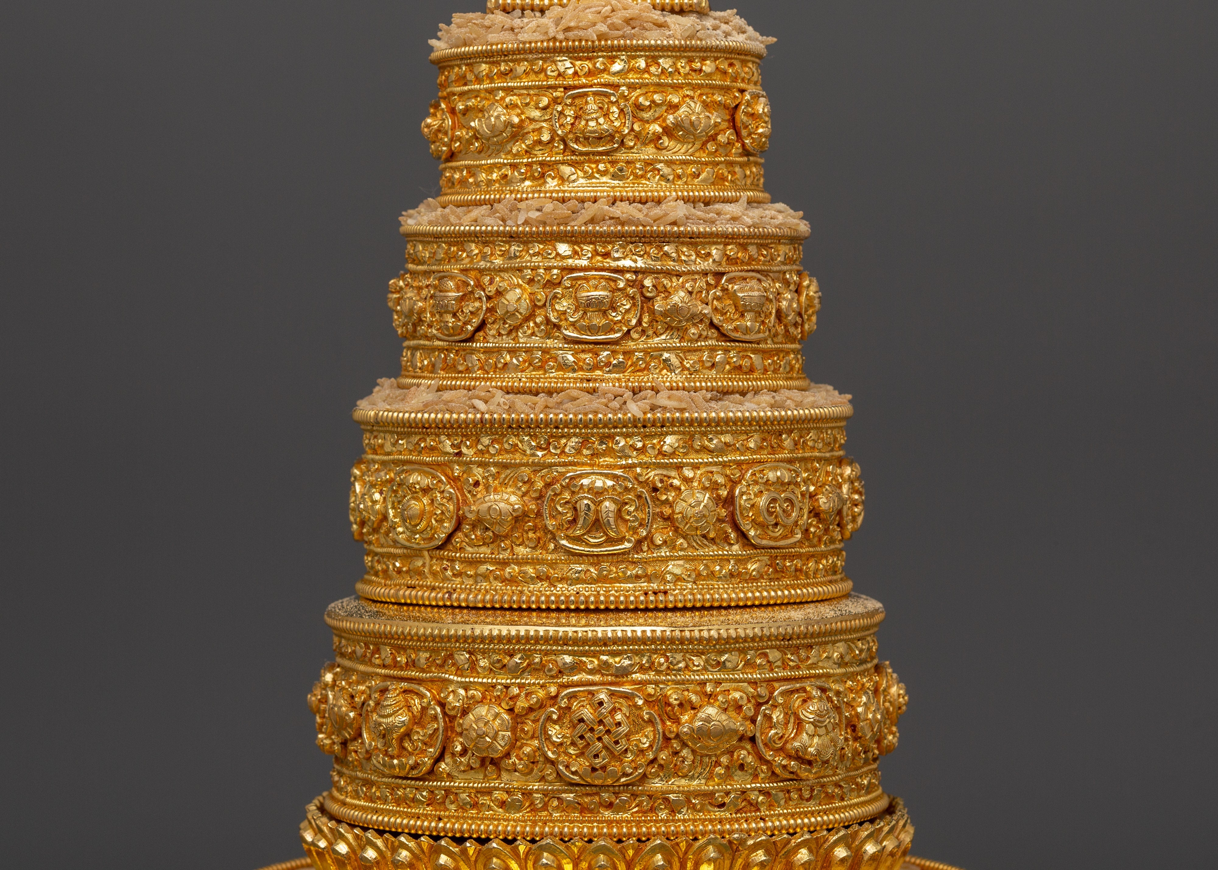 Sacred Mandala Copper Ritual Item | Gold-Plated Meditation Tool