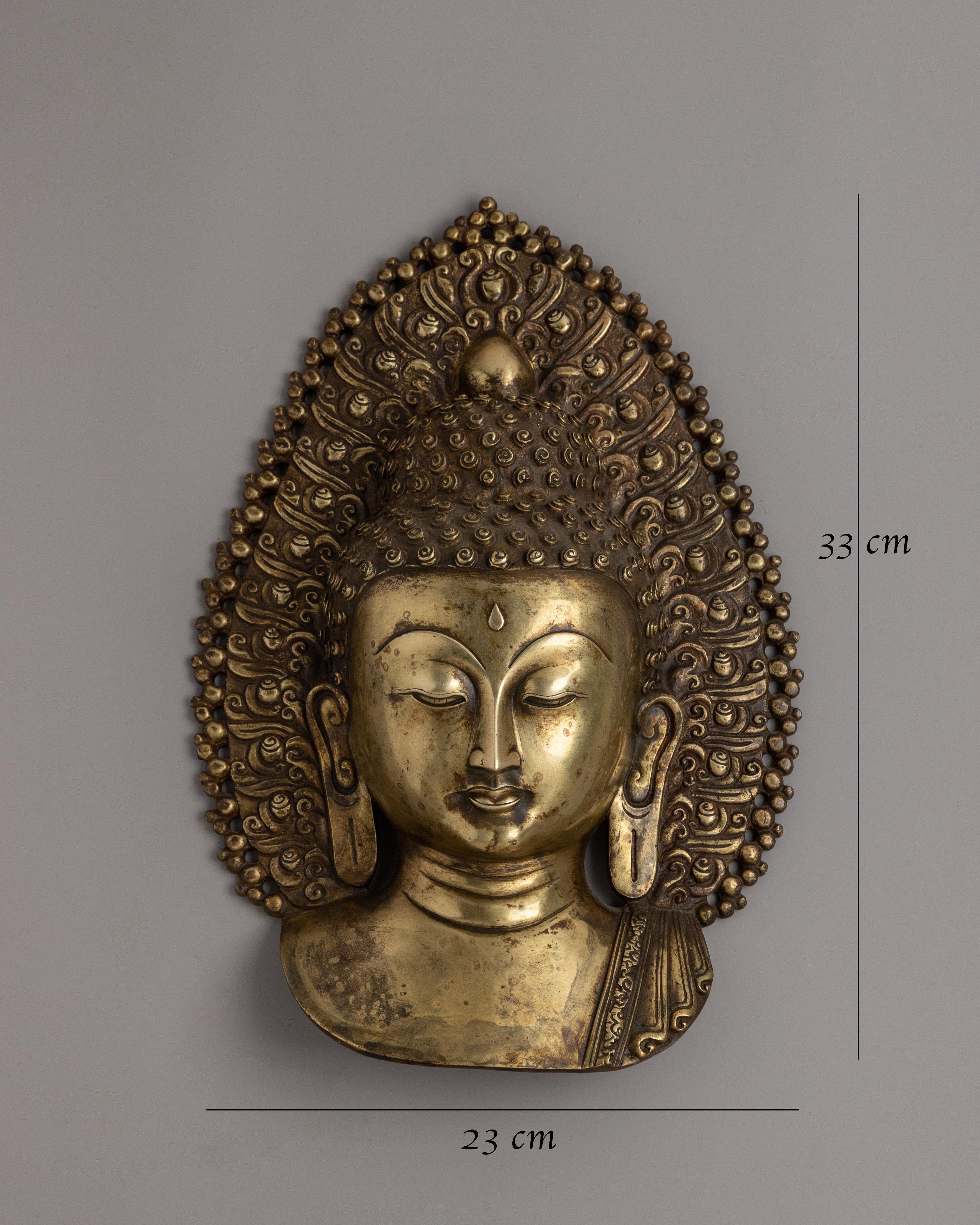 Wall Decor Shakyamuni Buddha Mask | Spiritual Wall Art for Home