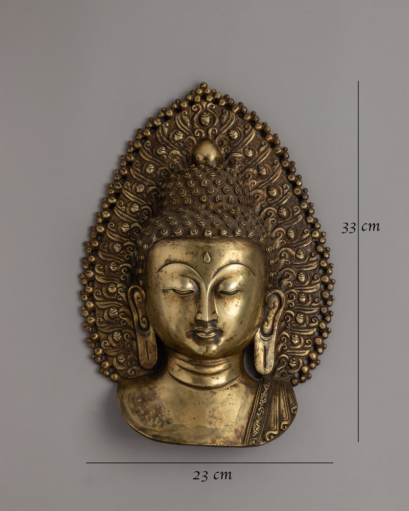 Wall Decor Shakyamuni Buddha Mask | Spiritual Wall Art for Home