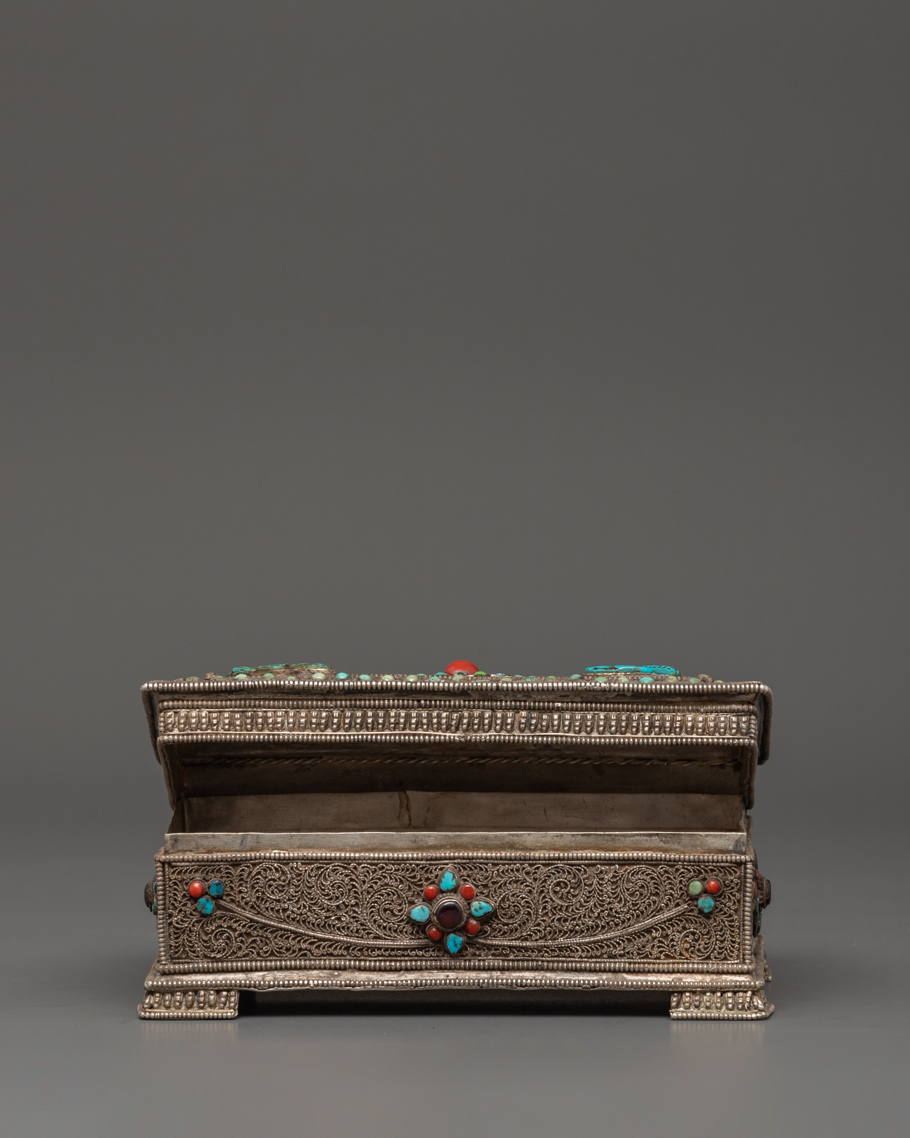Handcrafted Decorative Silver Treasure Box | Symbol of Prosperity