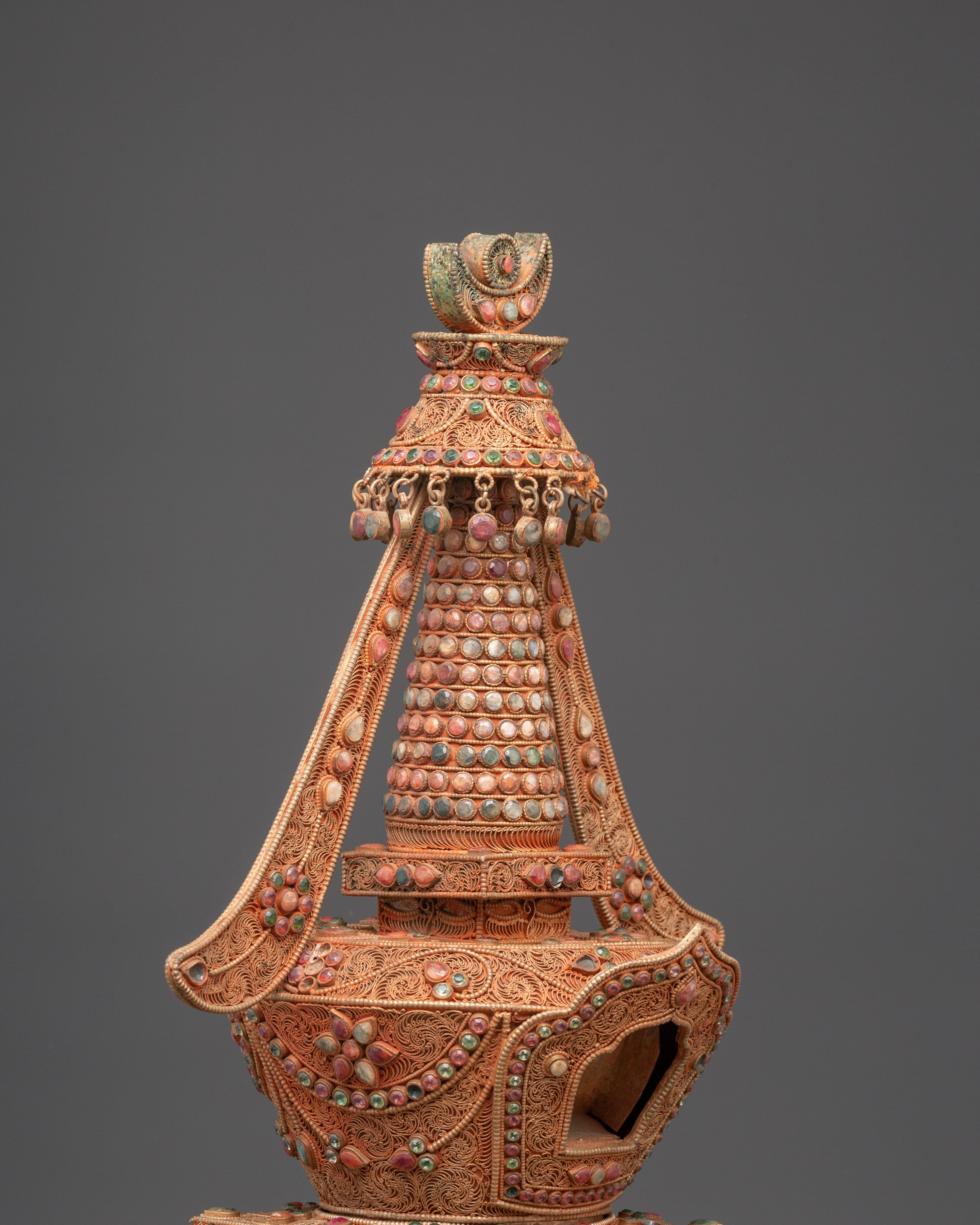 Stupa with Turquoise | Sacred Buddhist Shrine Relic
