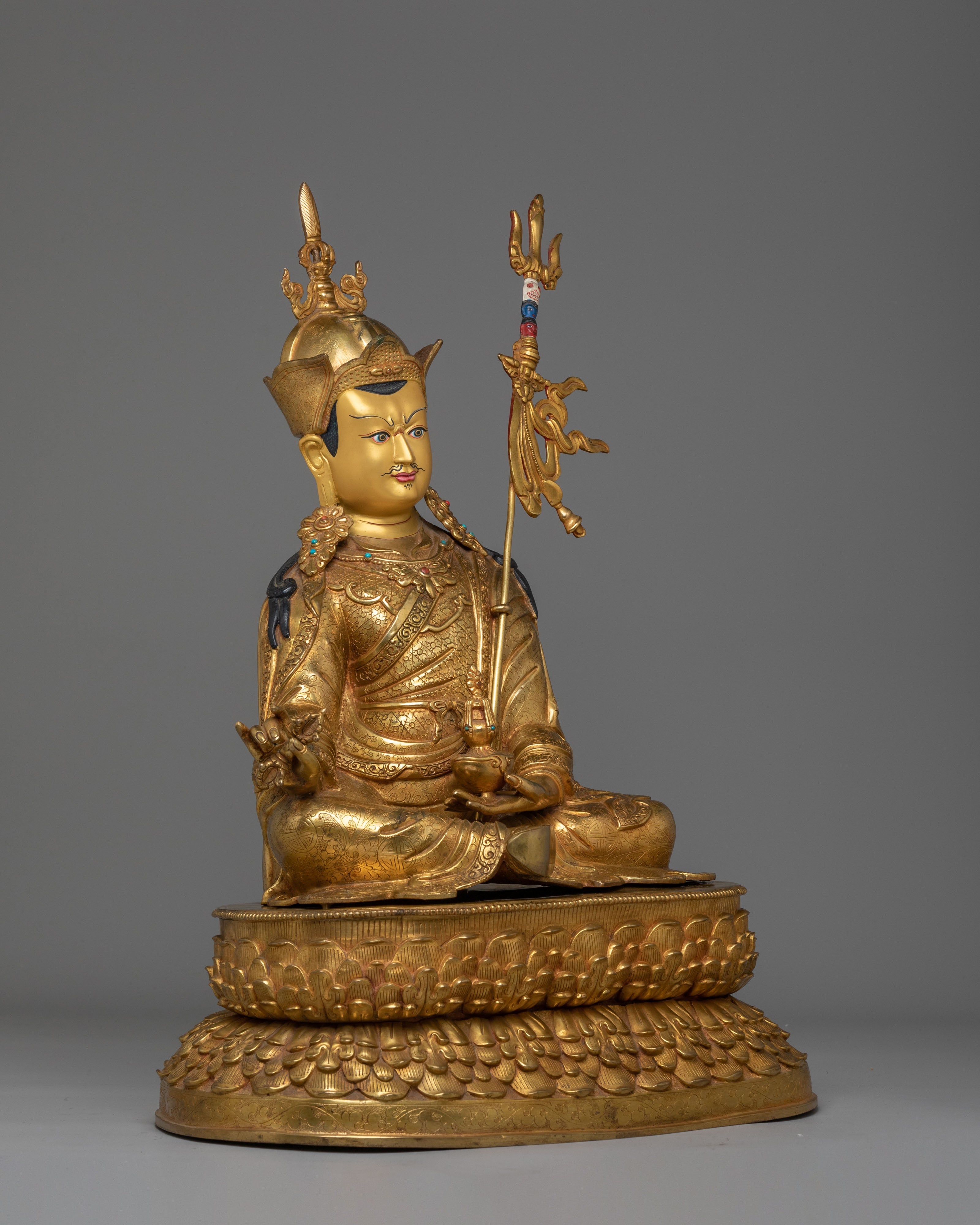 Lotus Born Guru Rinpoche Statue | Tibetan Buddhist Padmasambhava Sculpture