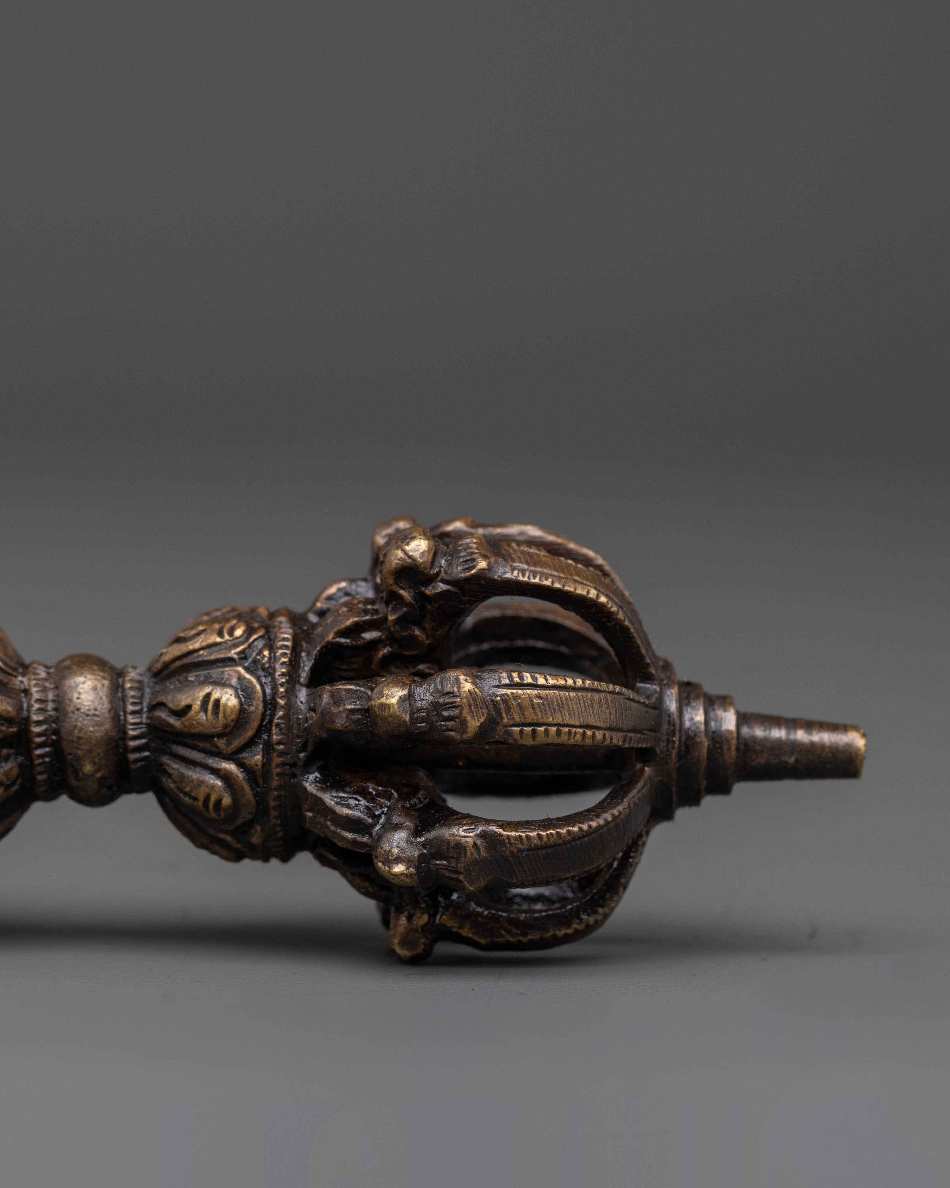 Brass Vajra And Bell With Cover | Buddhist Ritual Instruments