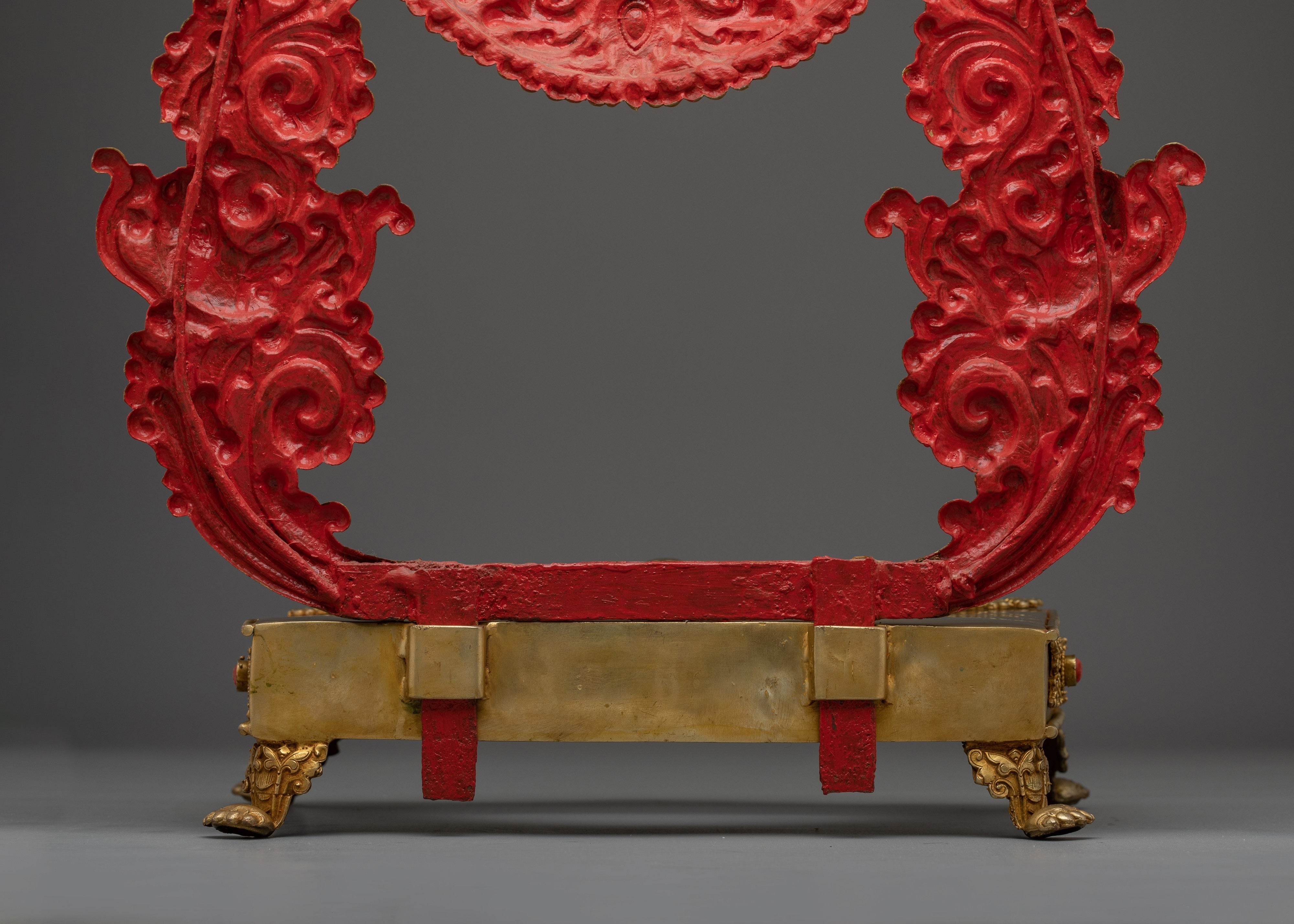 Traditional Gold-Plated, Copper Throne | Sacred Ritual Throne for Shrine