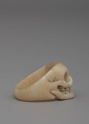 Traditional Tibetan Handcrafted Skull Buffalo Bone Ring | Artisan Symbolic Band