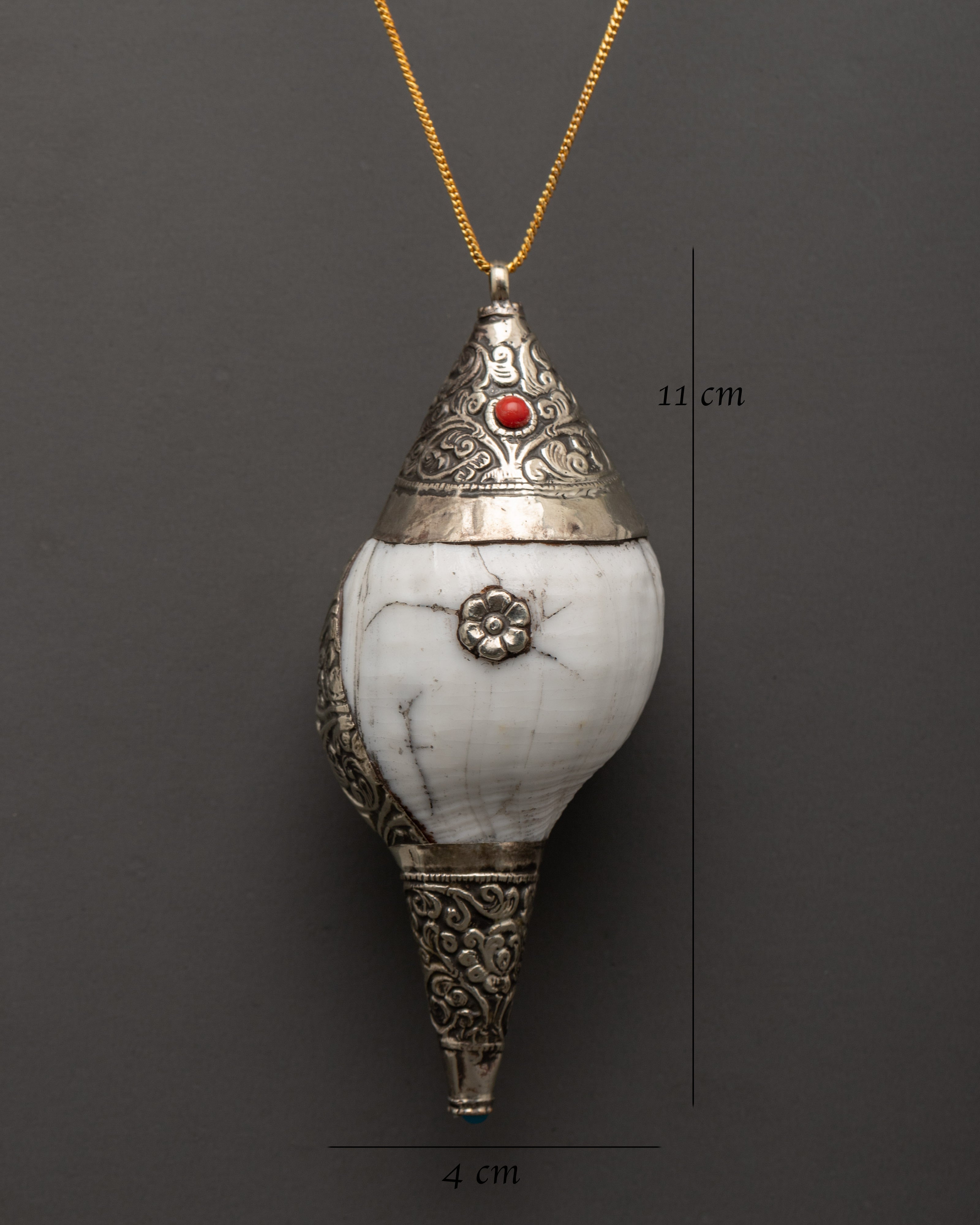 Conch Shell Locket for Protection | Tibetan Buddhist Jewelry