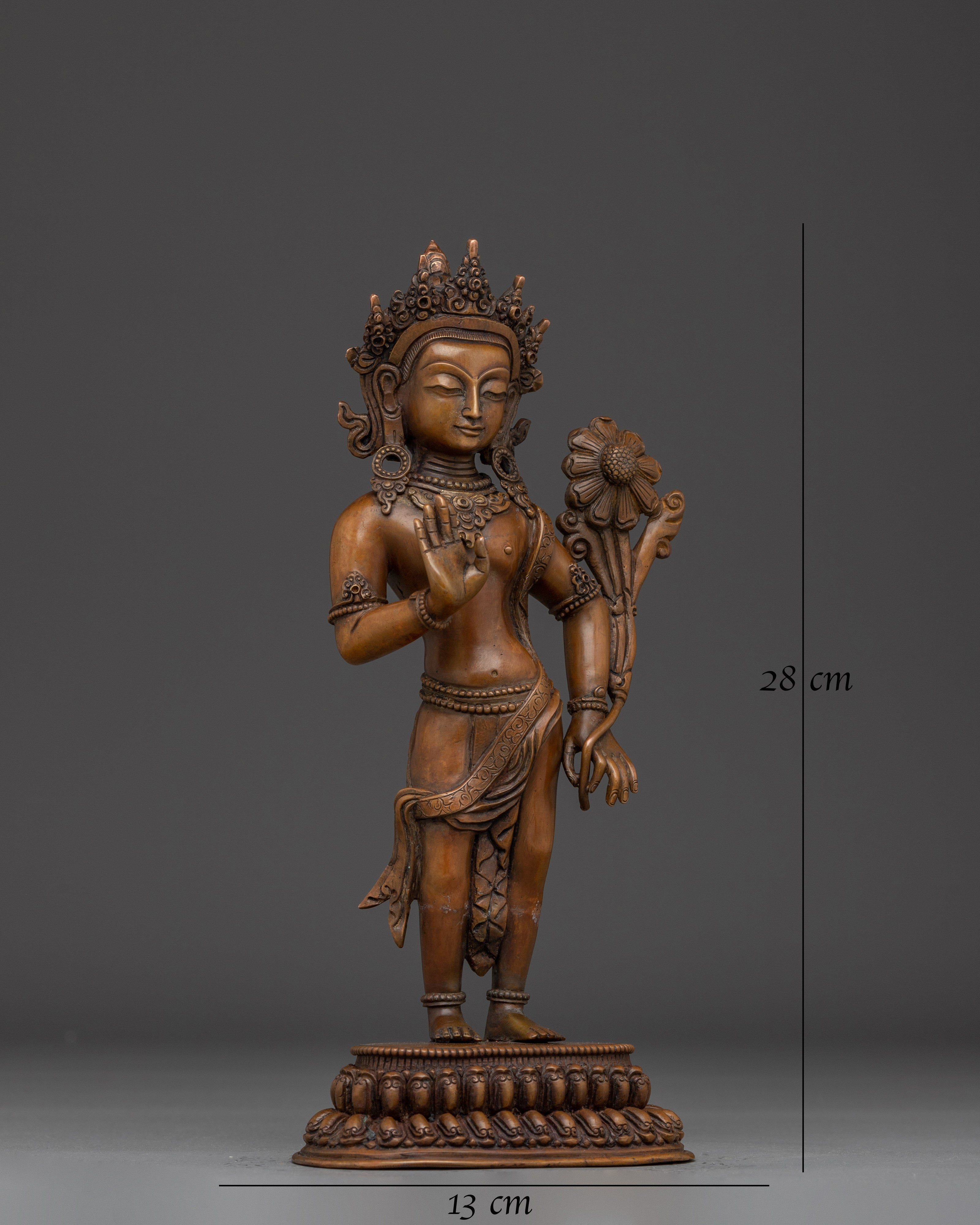 Oxidized Copper Padmapani Statue