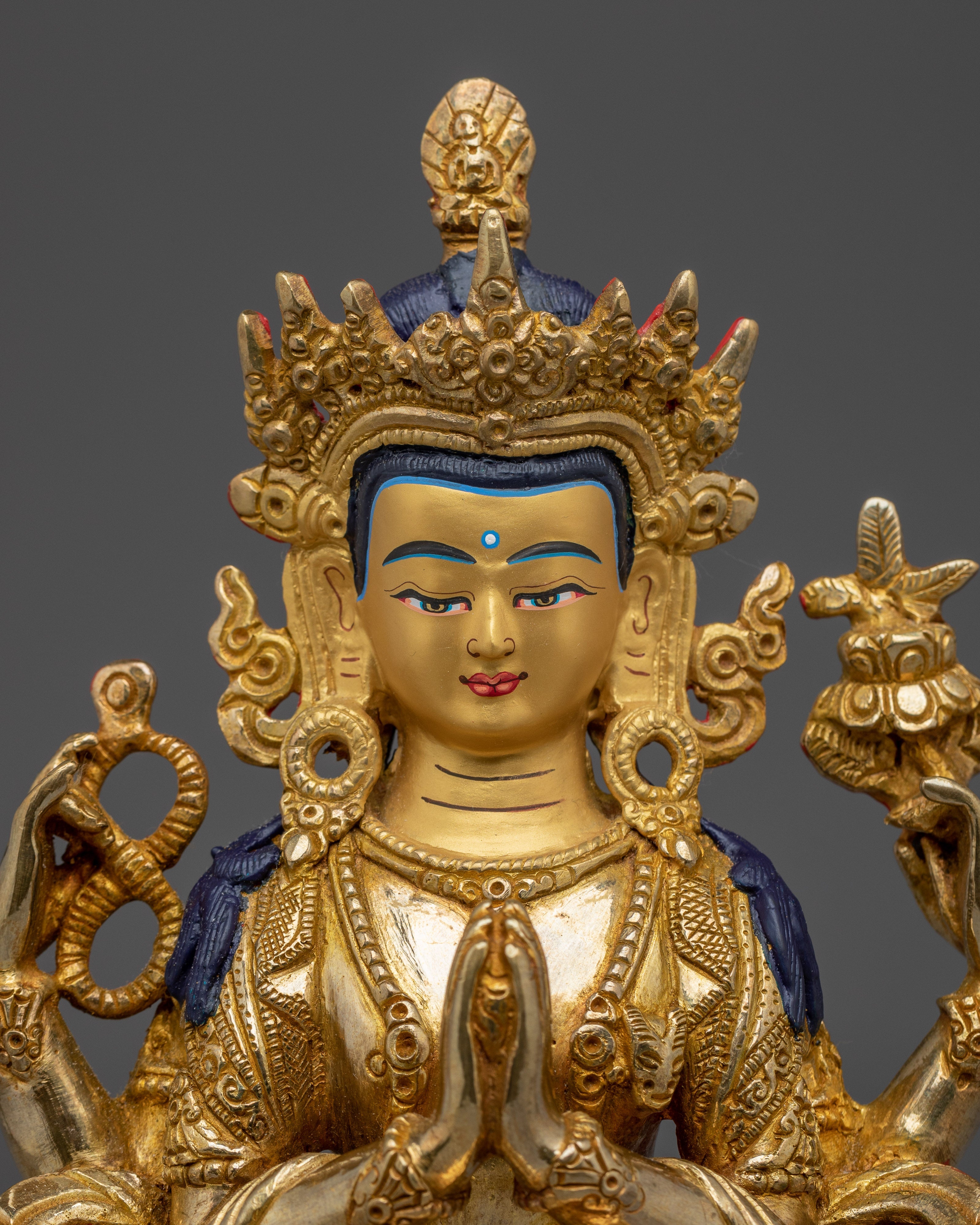 Four-Armed Chenresig Compassion Sculpture | Traditional Artwork