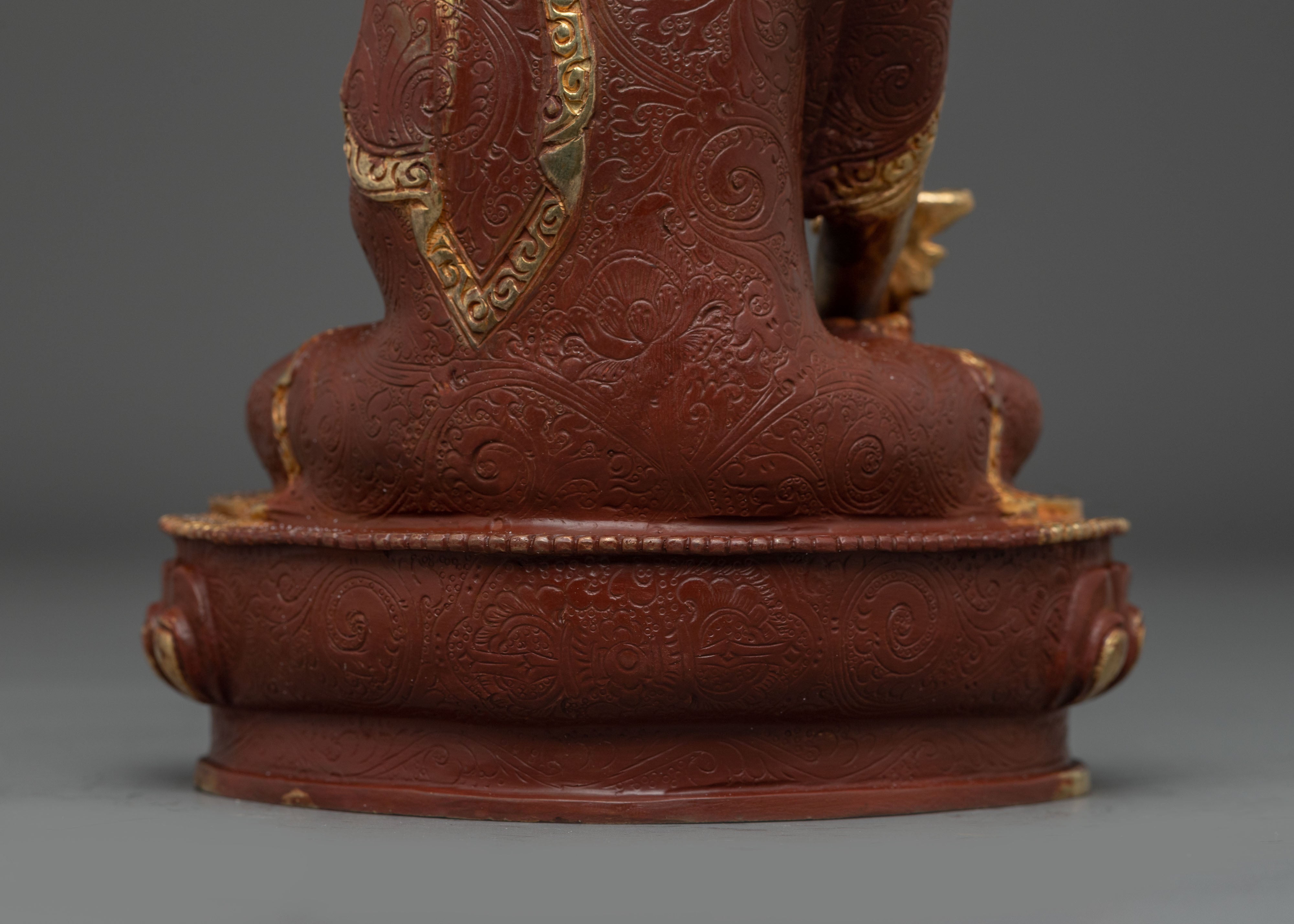 Golden Buddhist Healing Buddha Bhaisajyaguru Statue