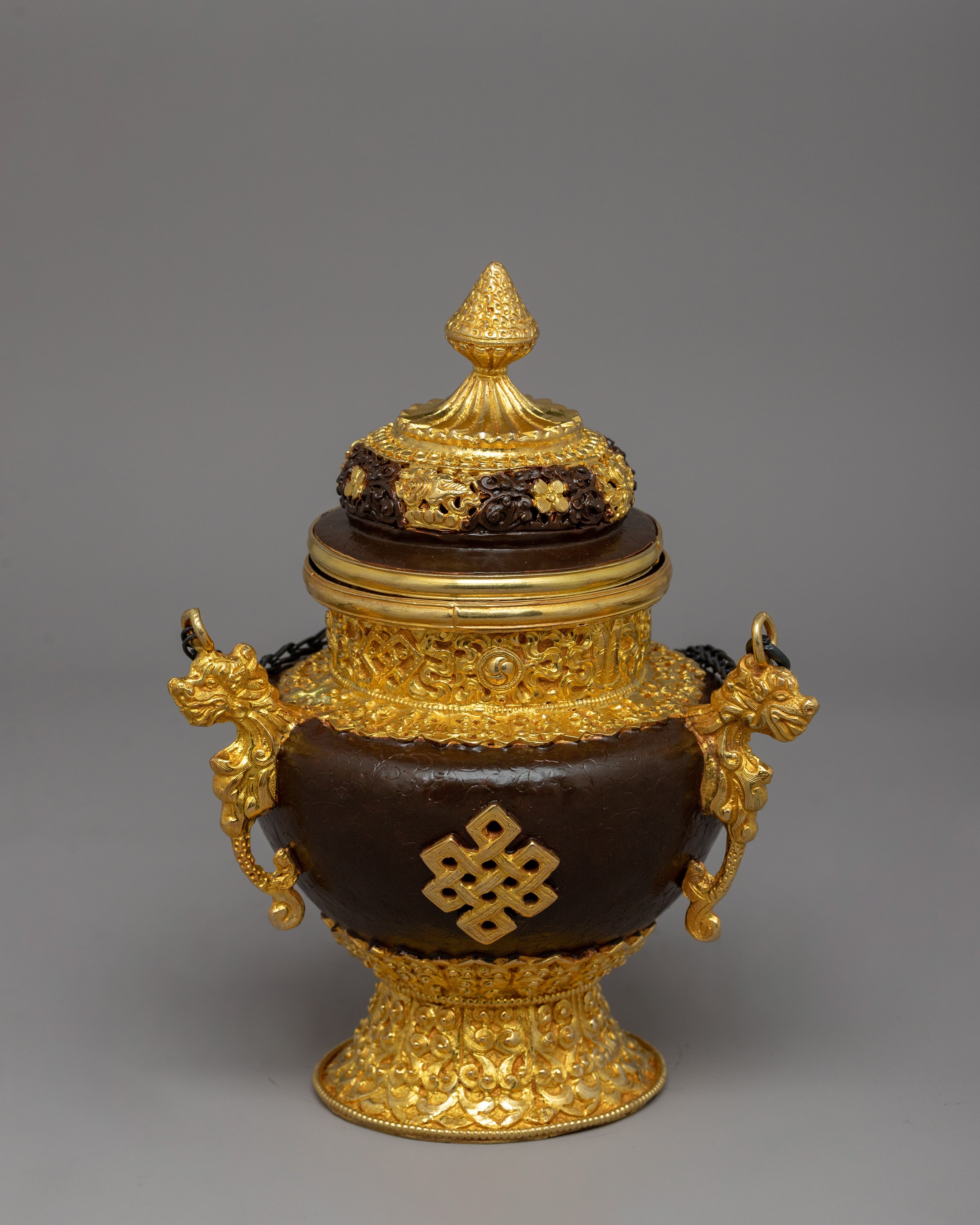 Gold-Plated Hanging Incense Burner | Copper & Gold-Plated Ritual Censer