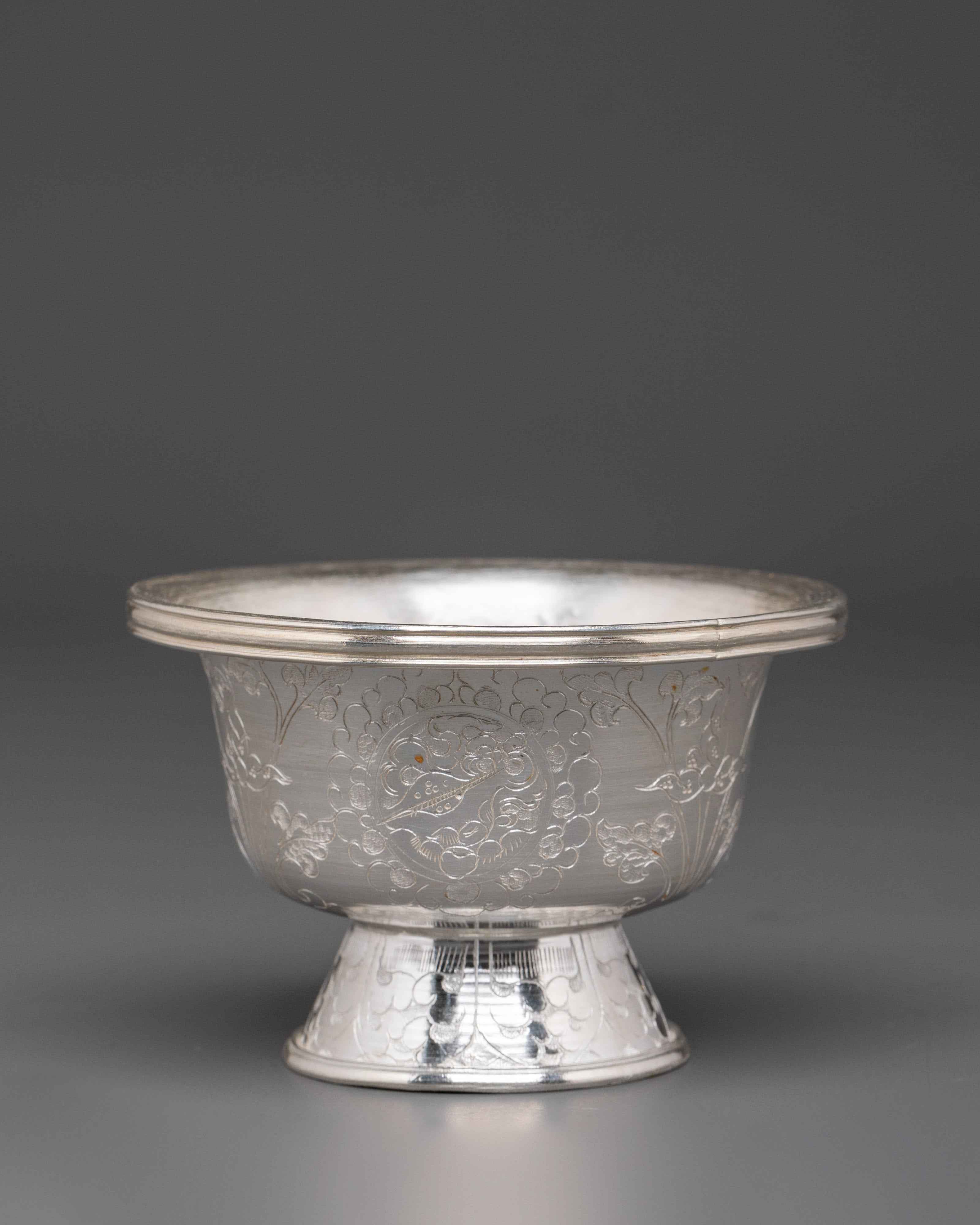 Ceremonial Silver Offering Bowls Set | Sacred Offering Bowls For Meditation