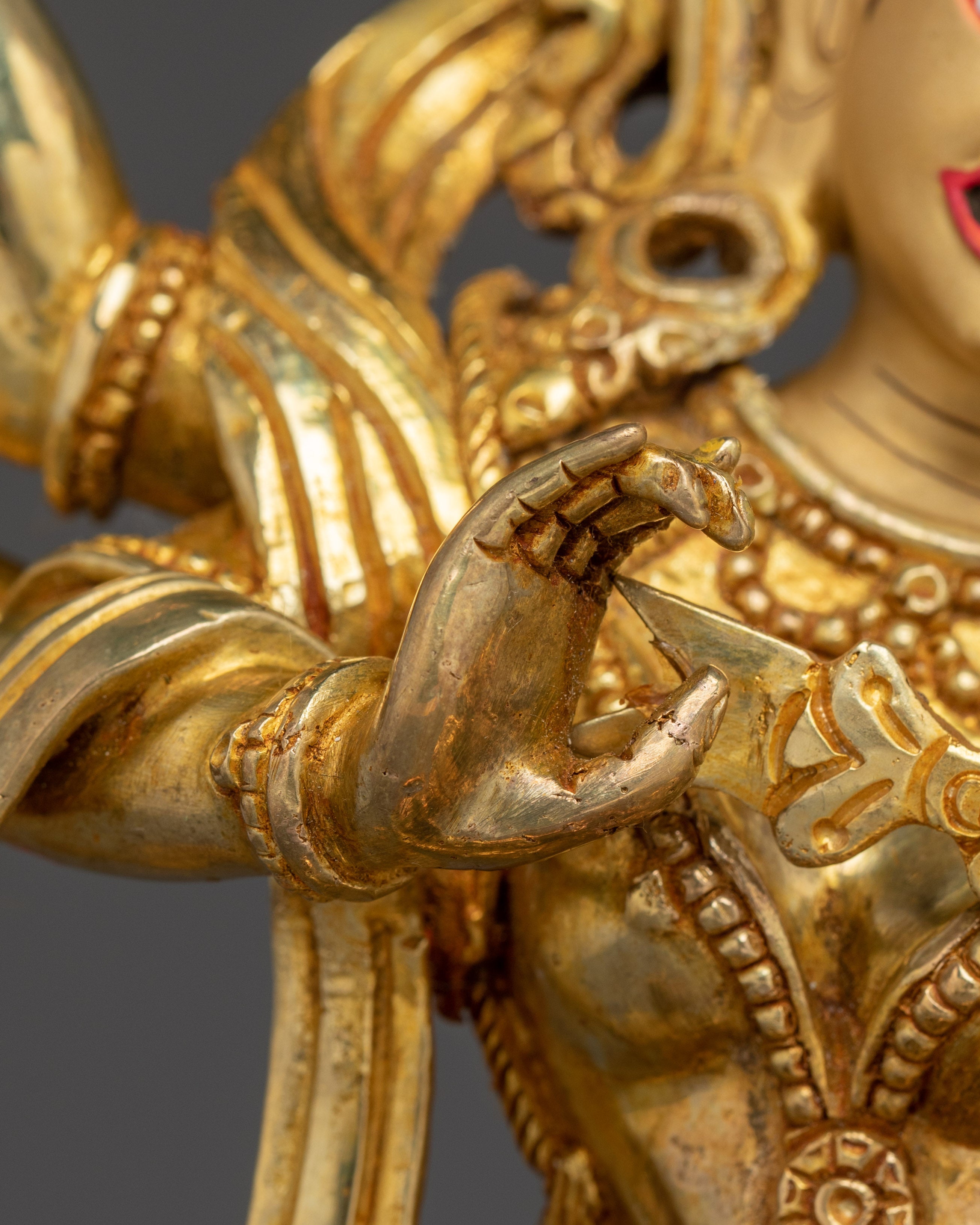 Goddess of Magnetism Kurukulla Statue | Tibetan Copper Gold Plated Deity
