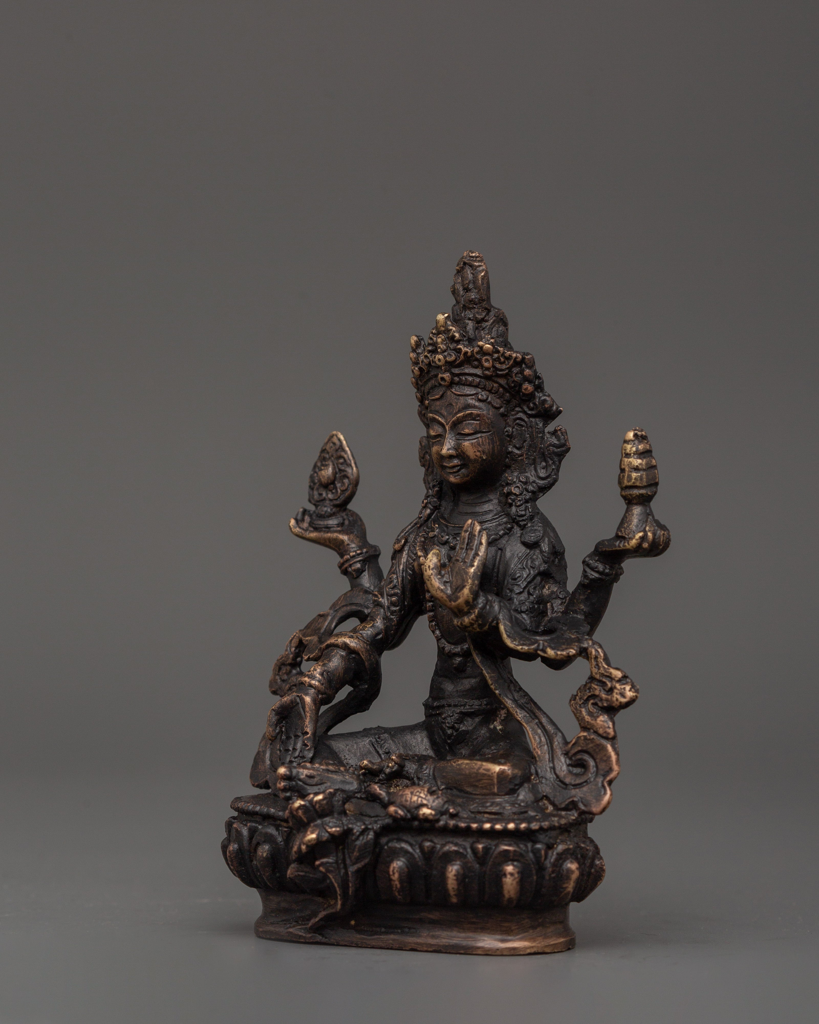 Laxmi Statue - Goddess of Wealth | Buddhist Style Carved Art