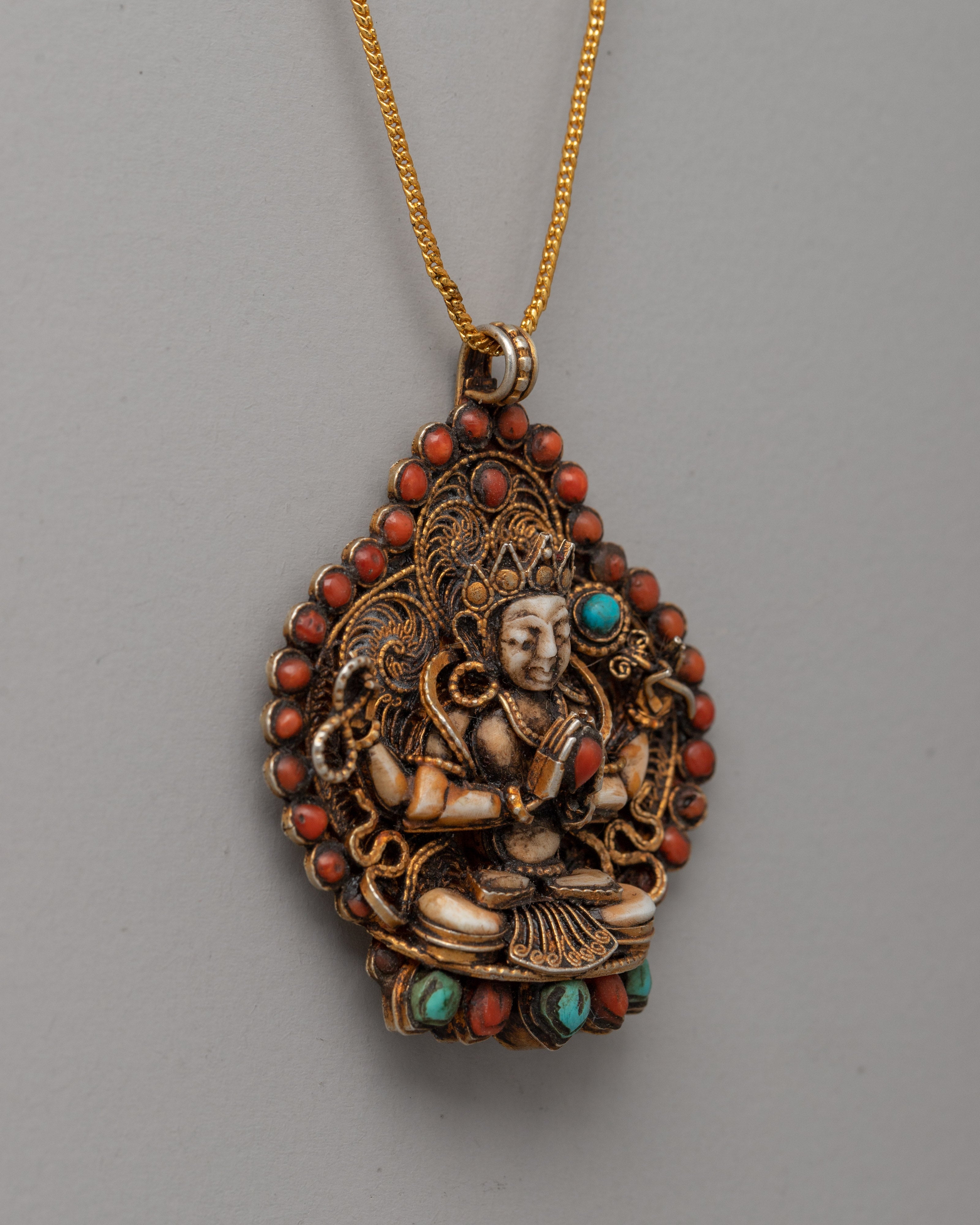 Handicraft Buddhist Filigree Locket | Meditation & Spiritual Wear