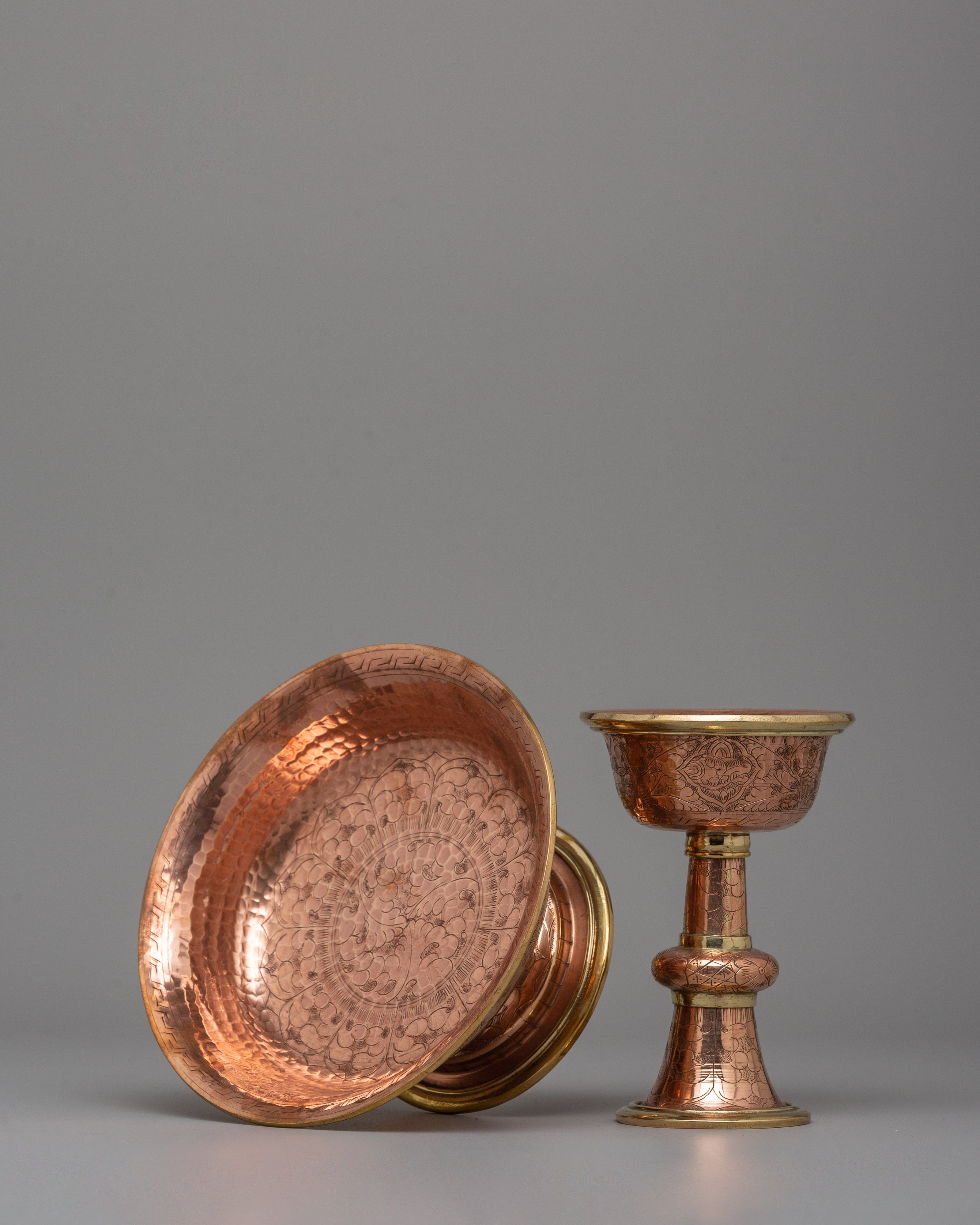 Buddhist Serkyem Set To Enhance Your Home Decor | Tibetan Ritual Offering Bowl