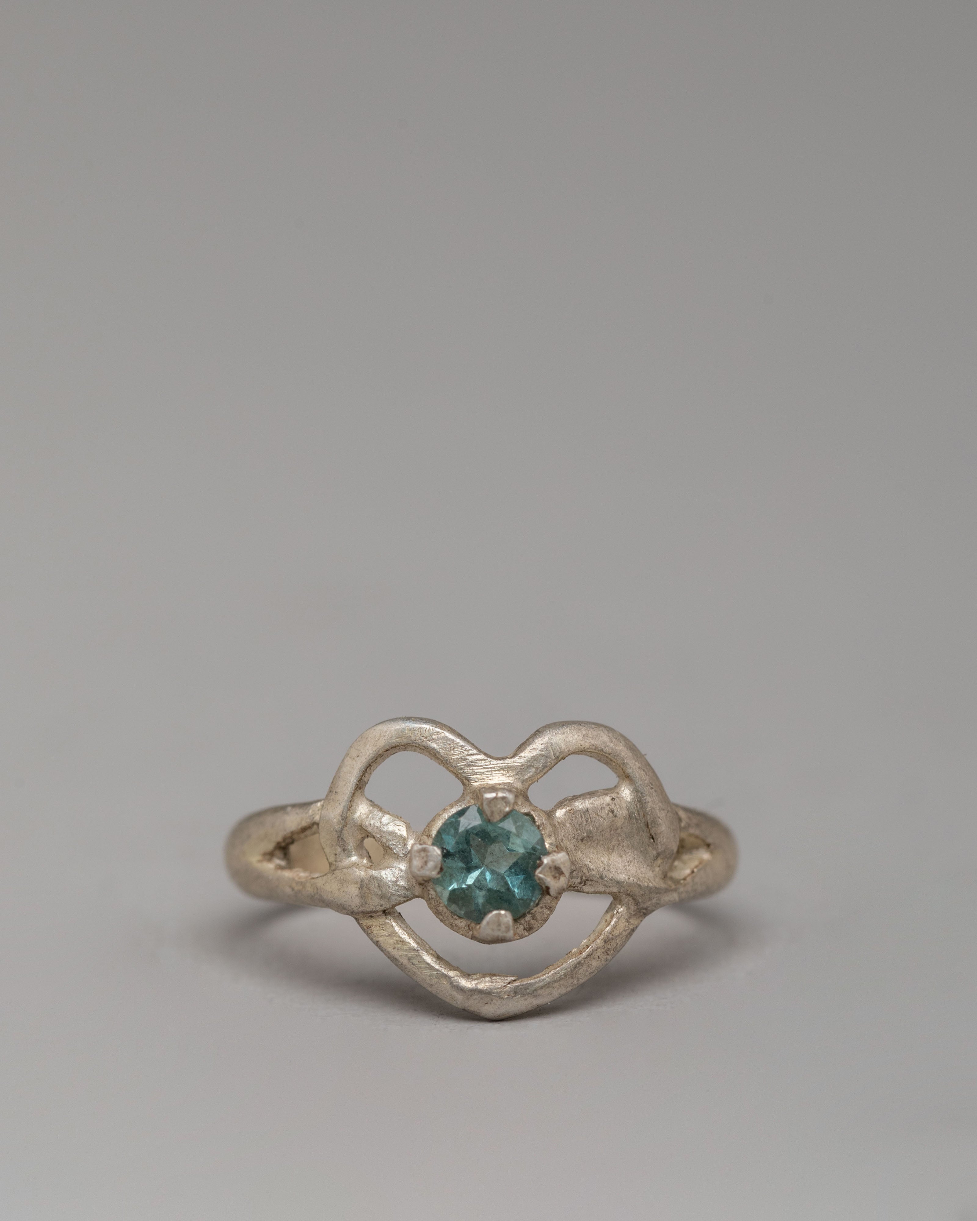 Three Piece Silver Ring Set | Handcrafted Natural Zircon Rings