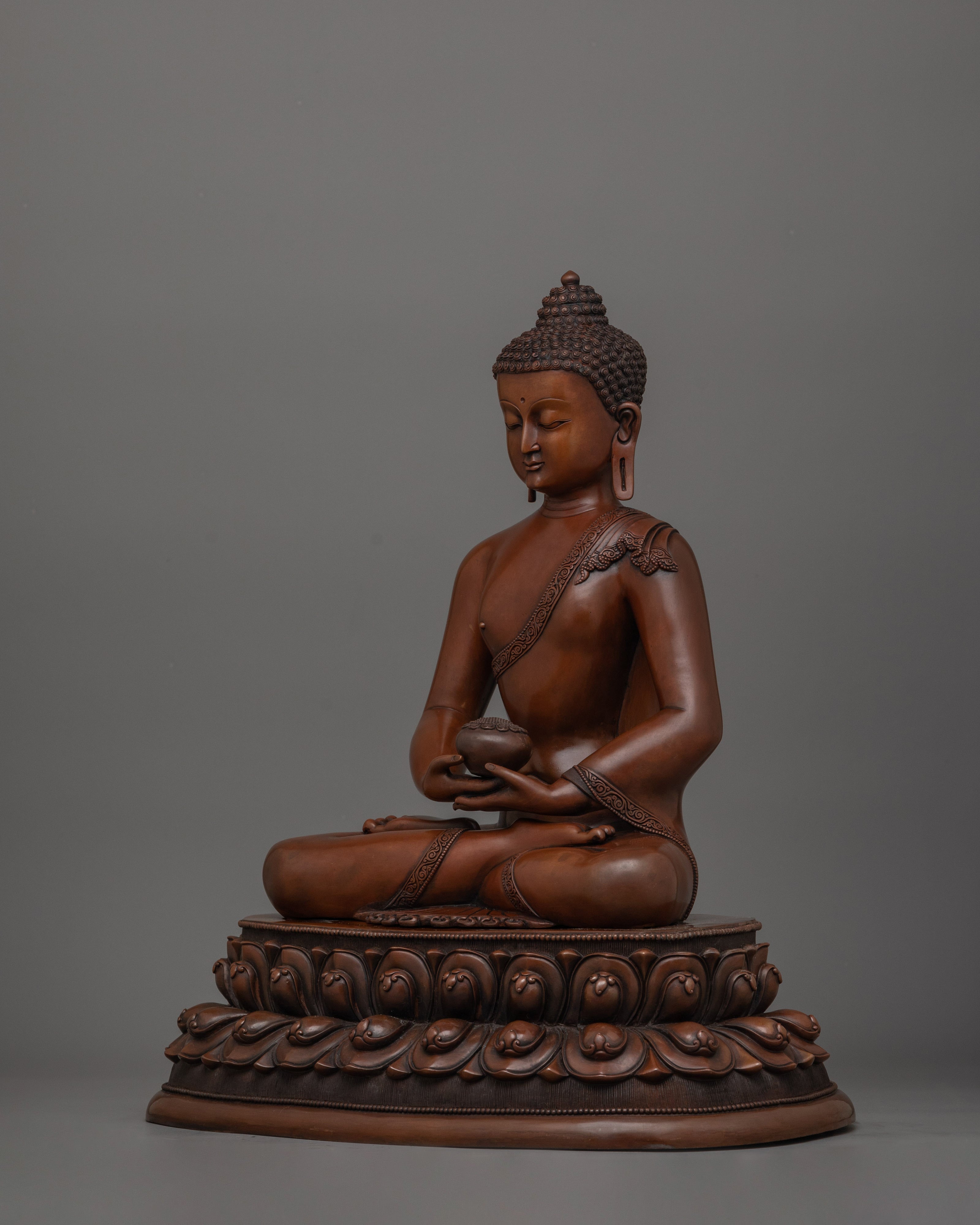Amitabha Buddha Oxidized Copper Statue | Handcrafted Meditation Deity