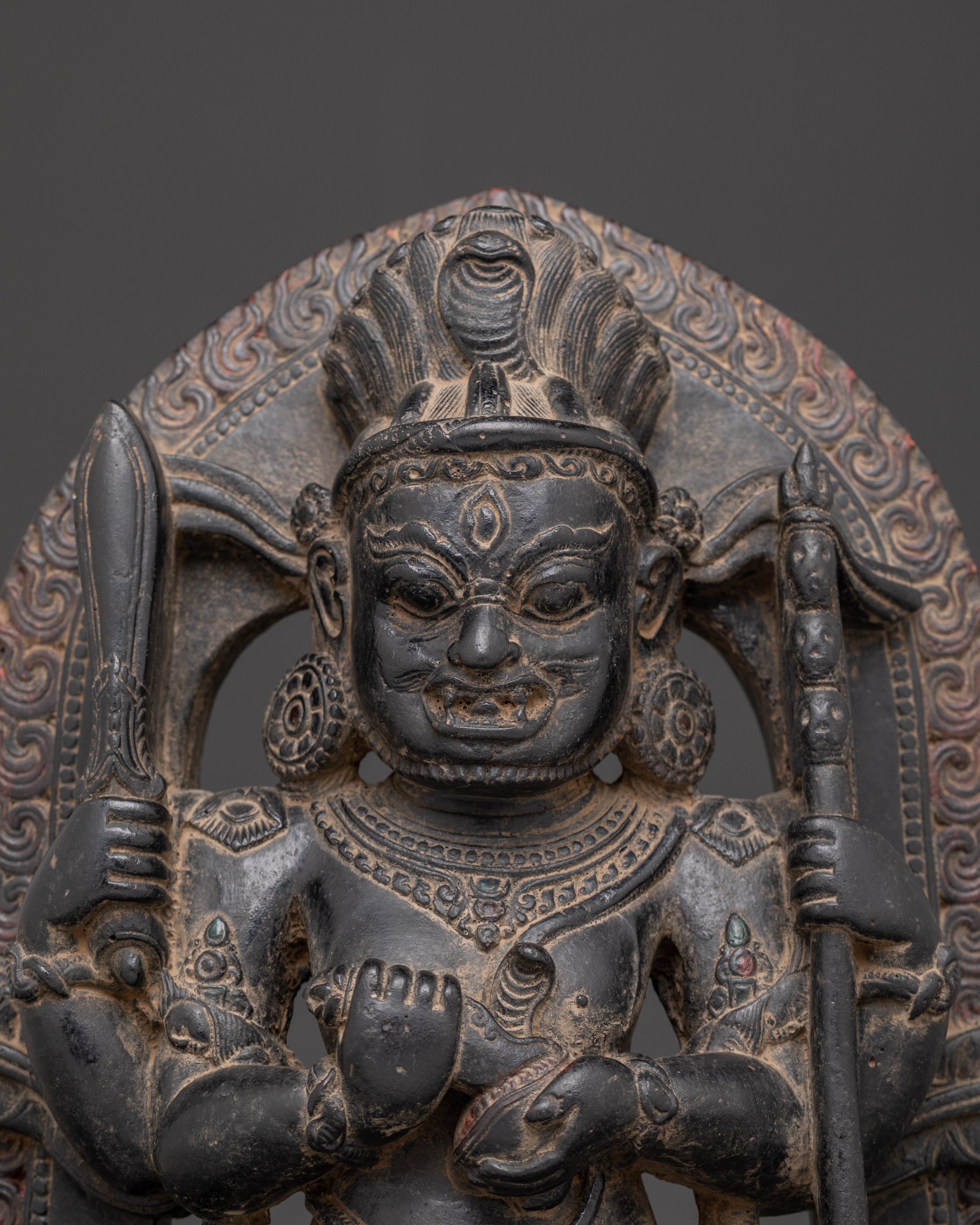 Sacred Four-Armed Mahakala Statue | Protector Deity of Dharma