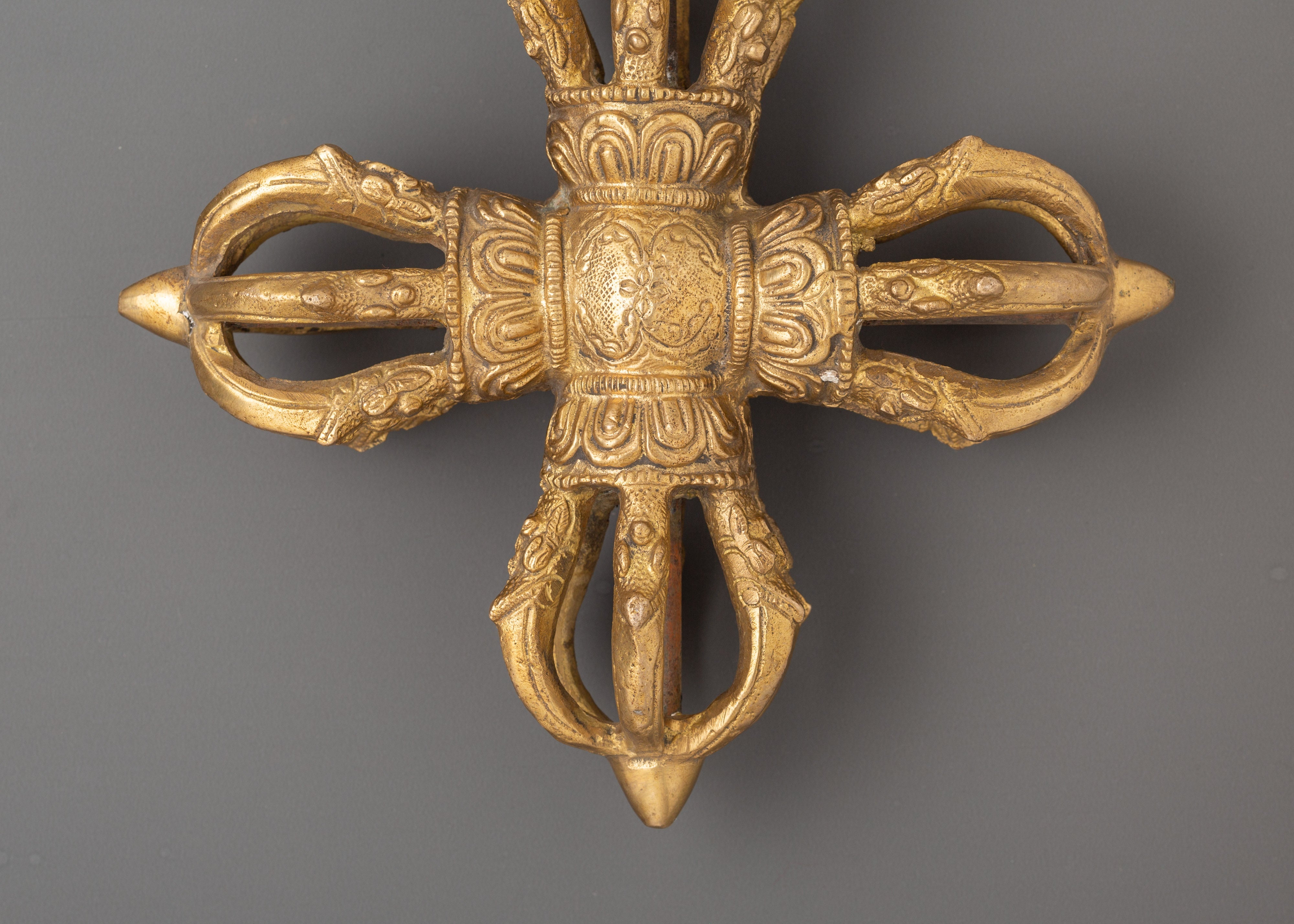 Brass Bishwo Vajra Double Dorje | Buddhist Altar Decor