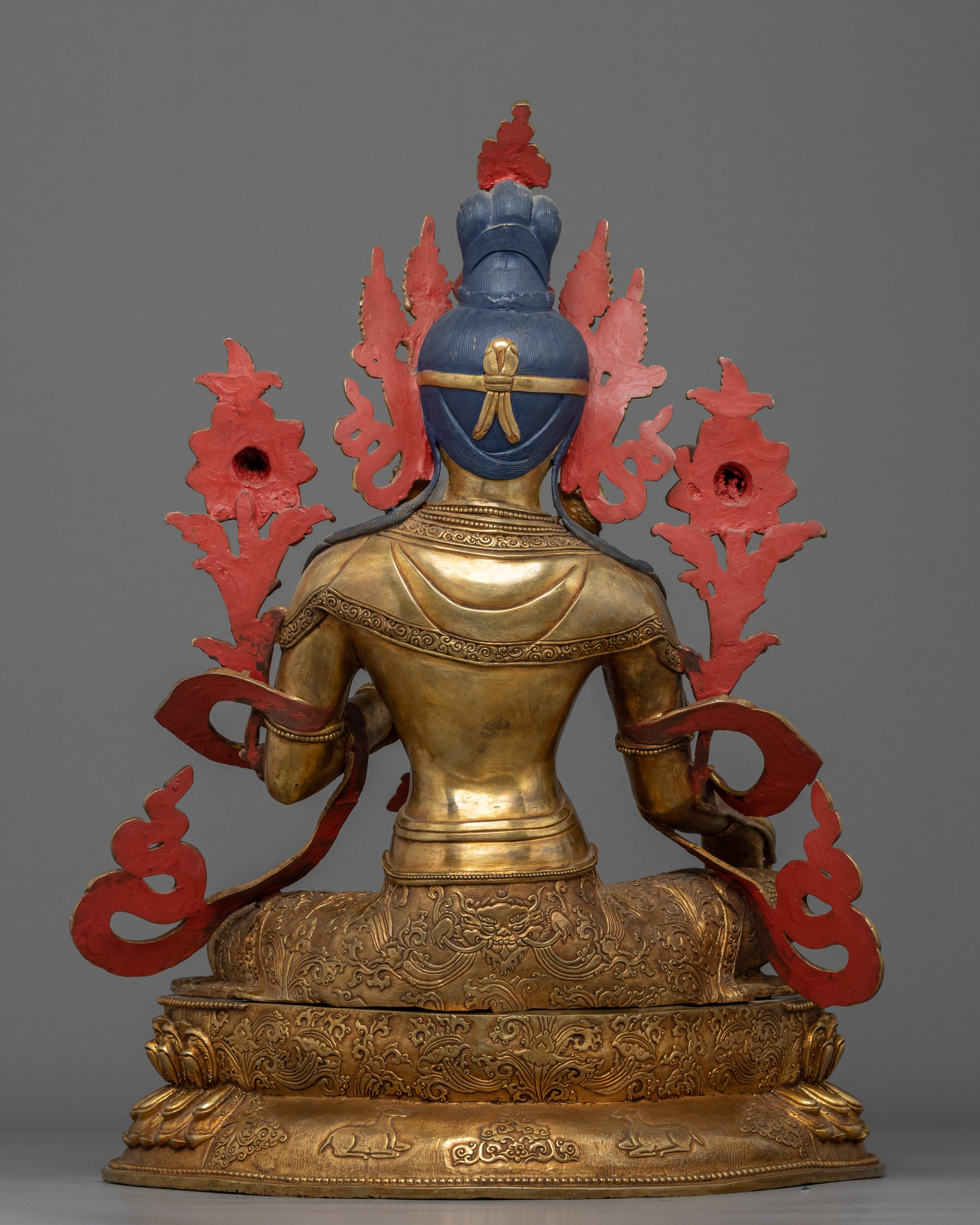 Green Tara Gold Plated Statue | Female Buddha of Compassion