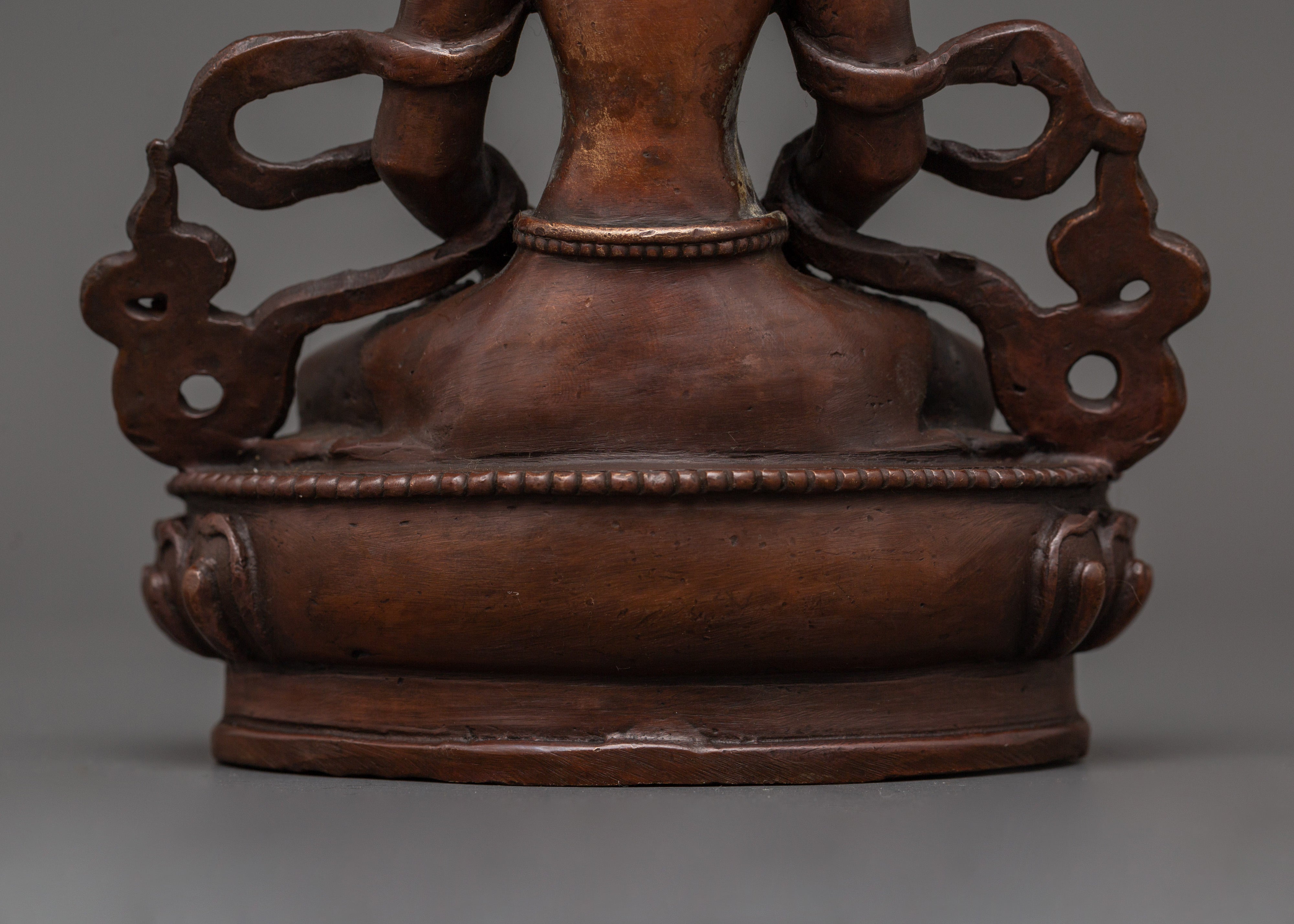 Amitayus Statue in Oxidized Copper | Spiritual Decor