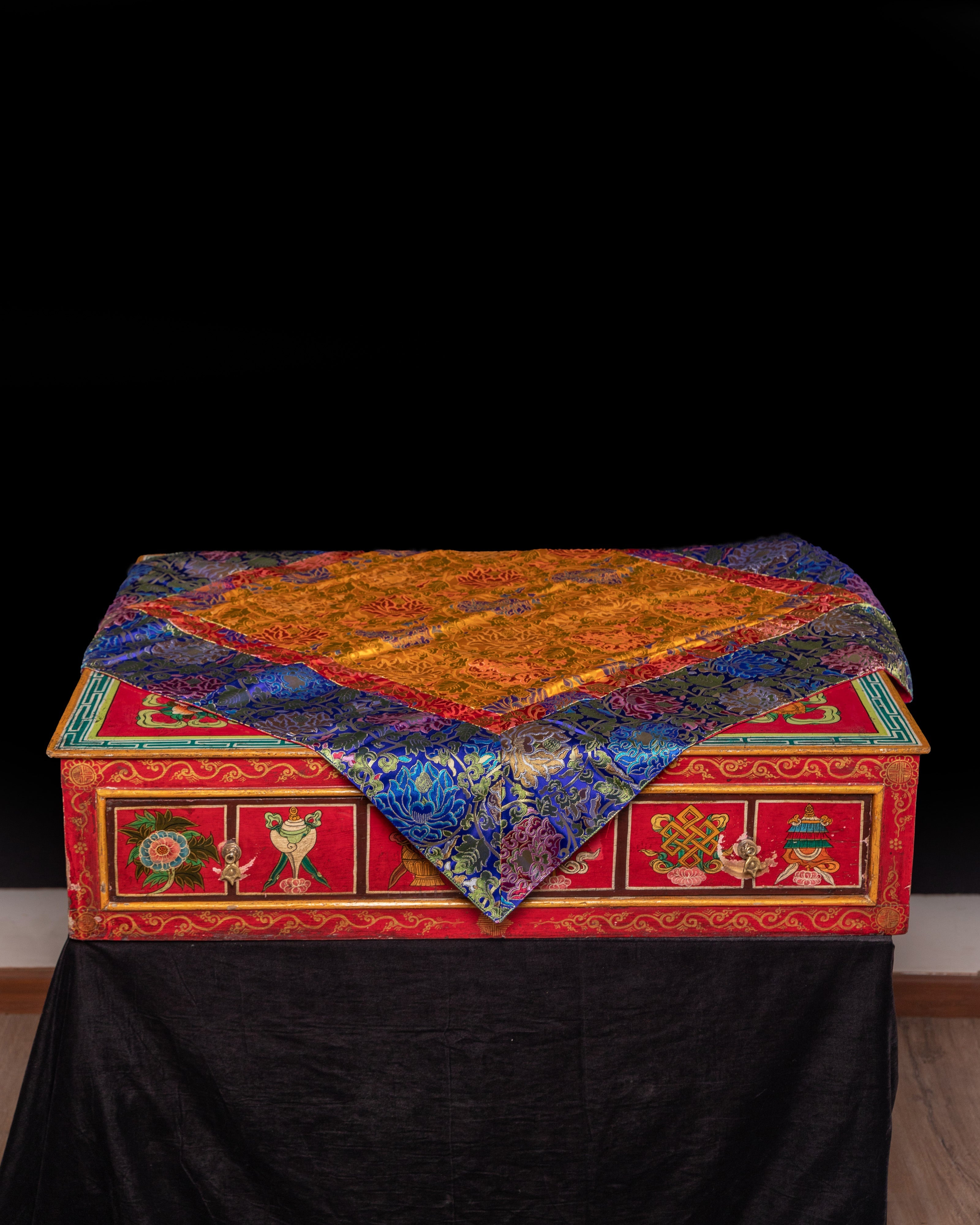 Silk Fabric Table Cloth | Traditional Tibetan Decor