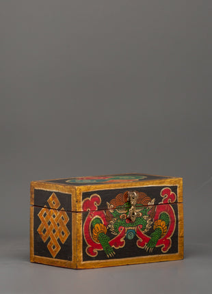 Hand-Painted Tibetan Wooden Box | Colorful Himalayan Home Decor