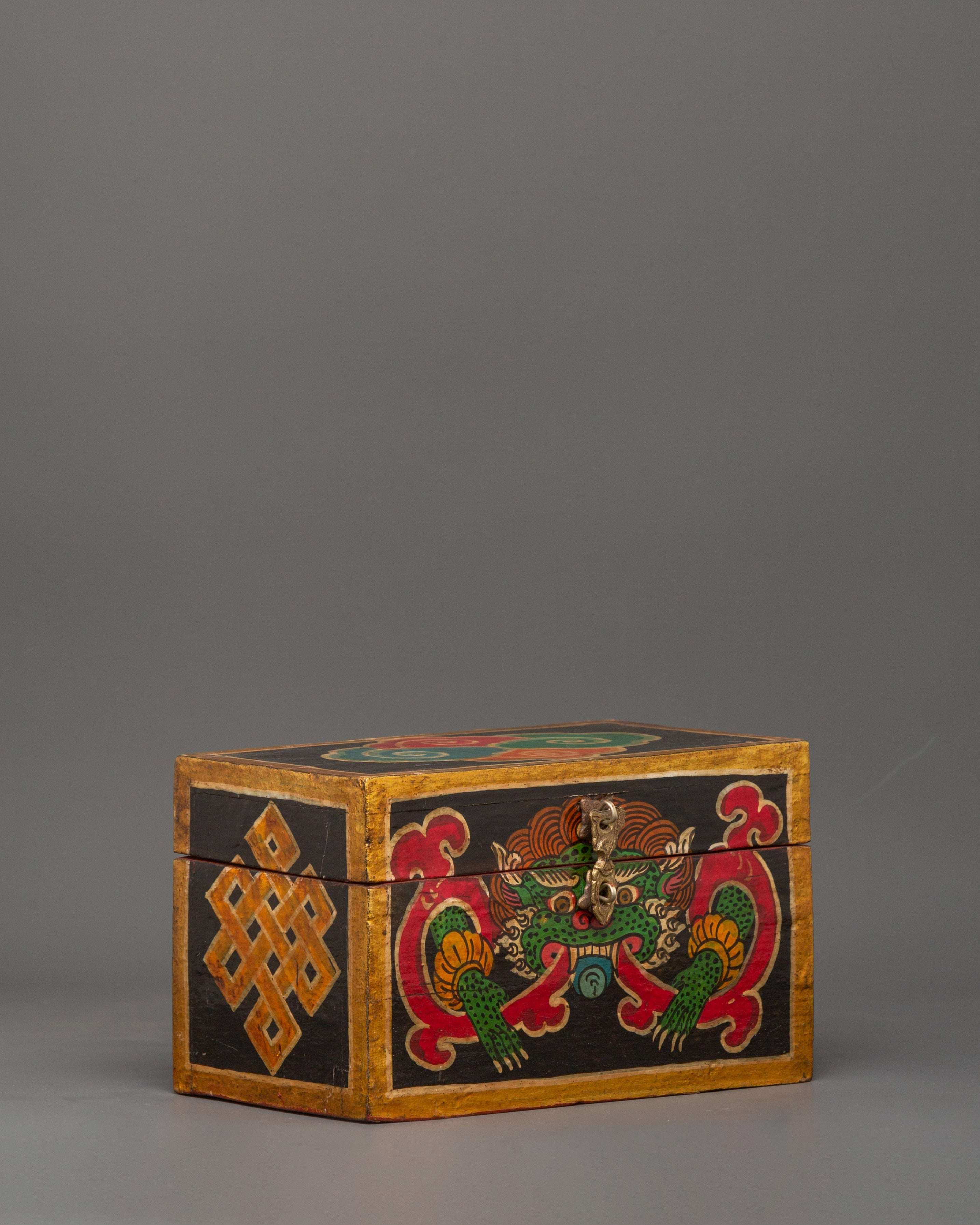 Hand-Painted Tibetan Wooden Box | Colorful Himalayan Home Decor