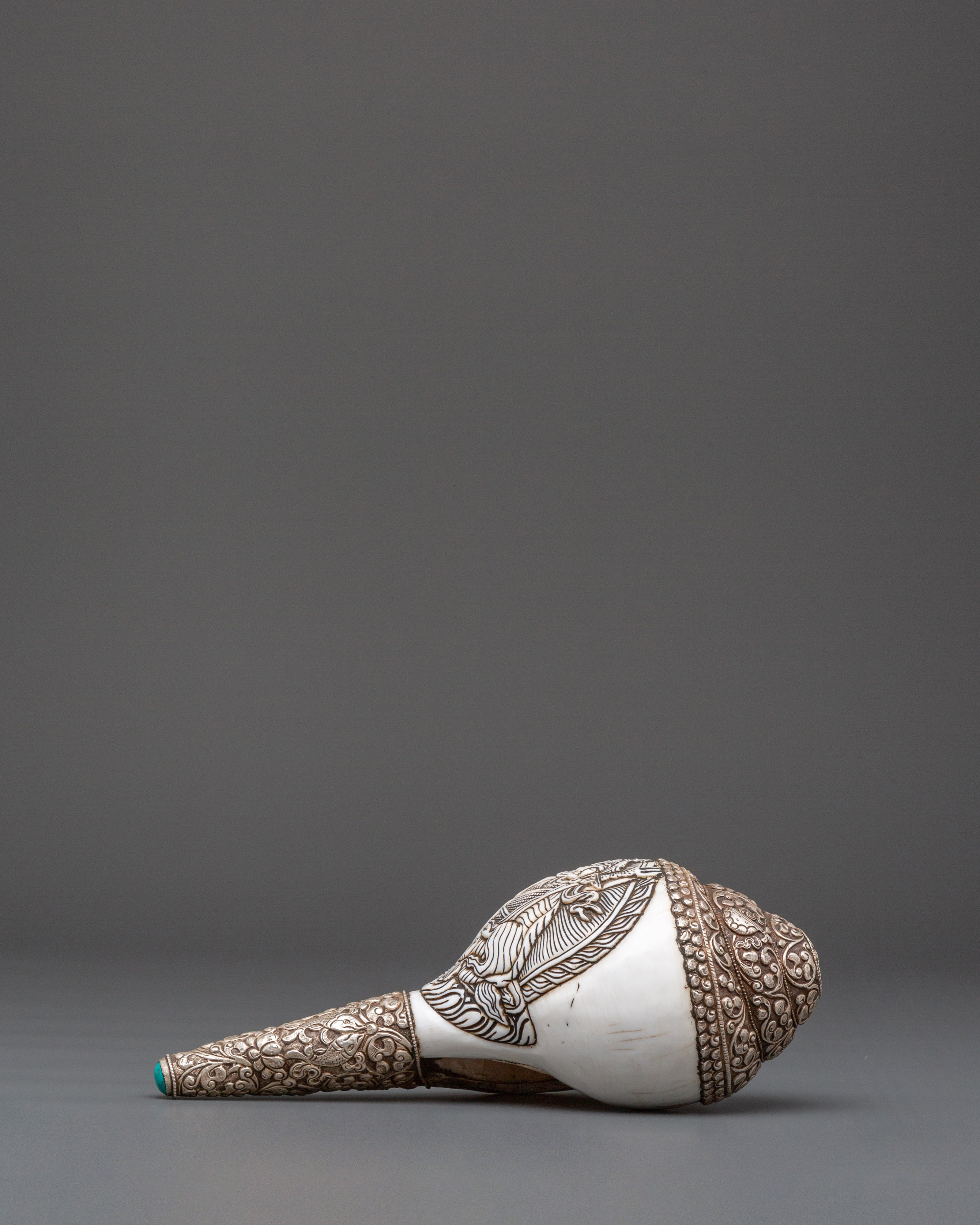 Tibetan Conch Shell for Rituals | Sacred Spiritual Tool for Meditation and Ceremony