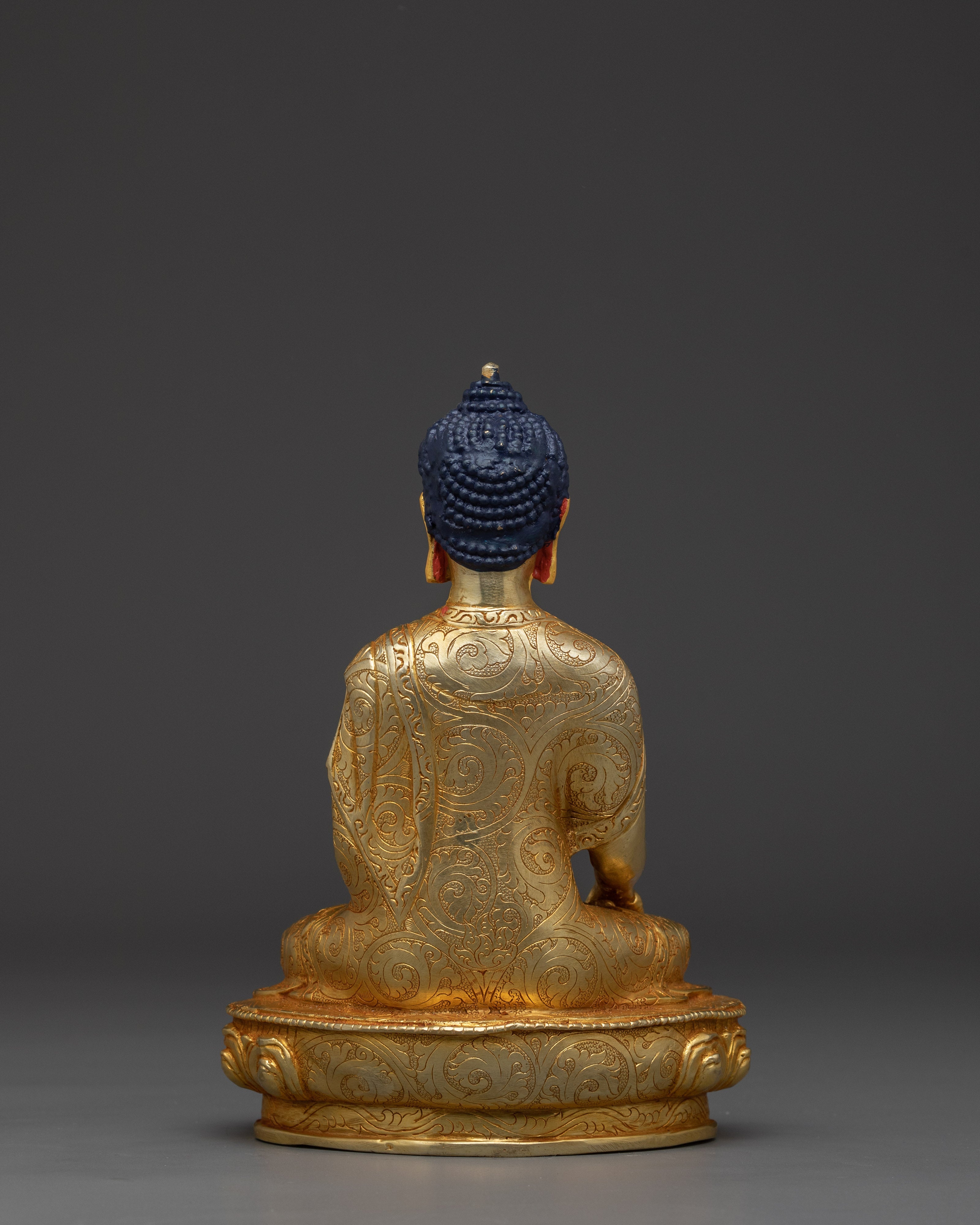 Handmade Shakyamuni Buddha in 24K Gold | Sculpture for Meditation and Shrine