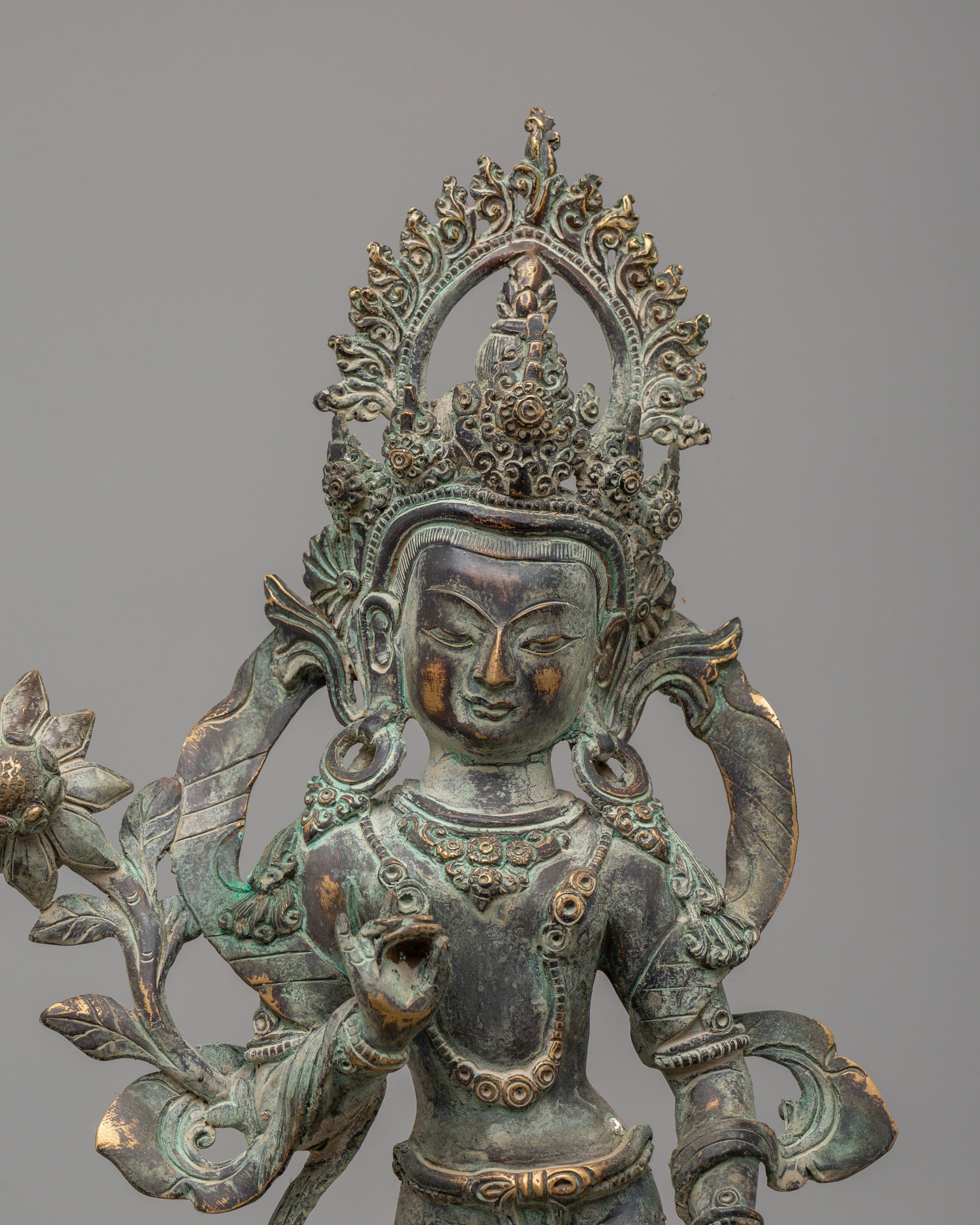 Traditional Siddhaikavira Manjushri Figurine | Spiritual Sculpture for Meditation