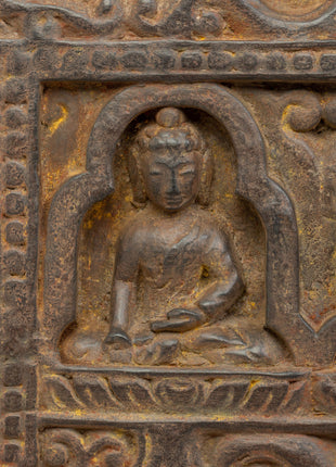 A Carved Wooden Sutra Cover | 102cm Tibetan Scripture Holder