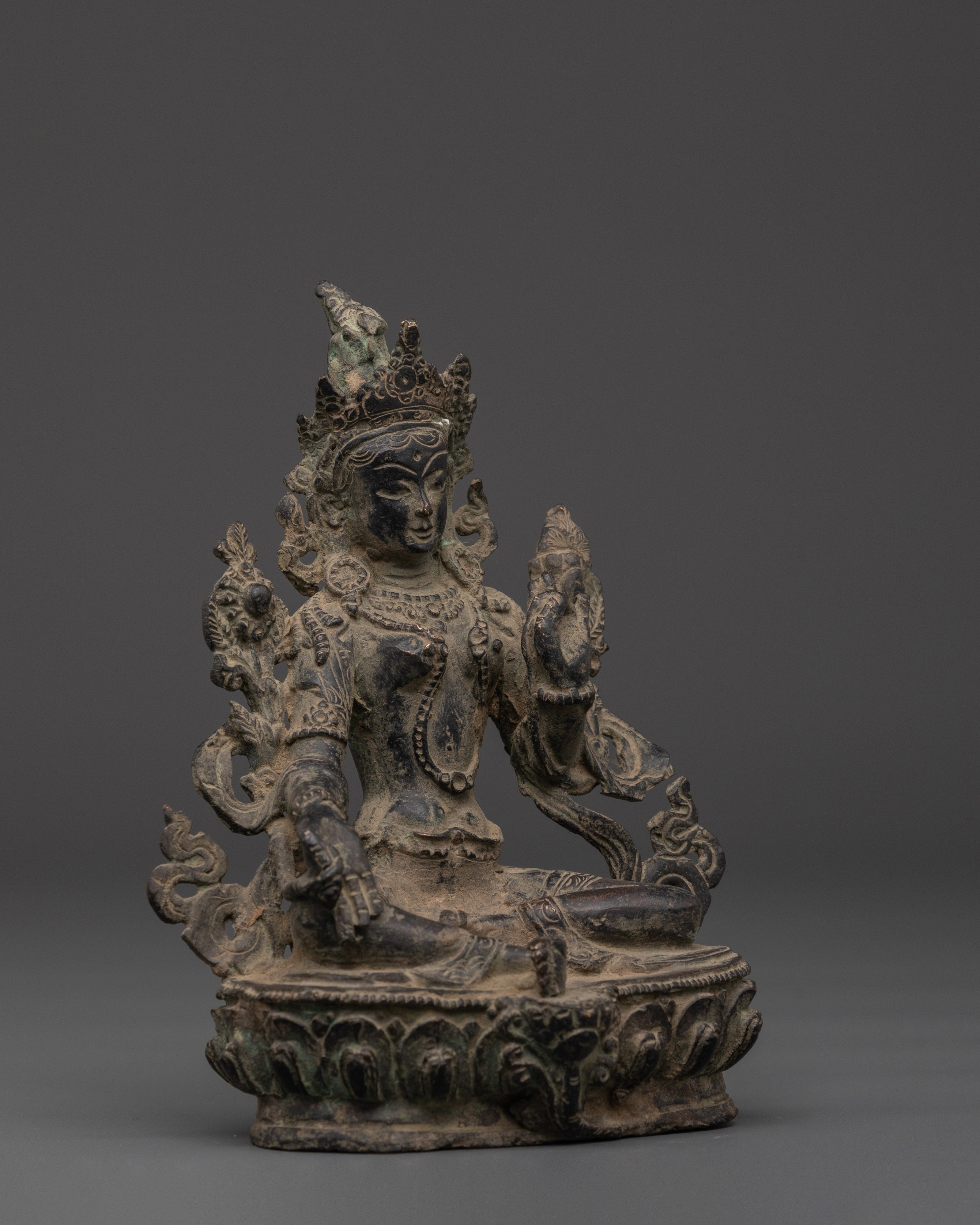 Green Tara Holding a Lotus of Compassion | A Symbol of Healing and Protection