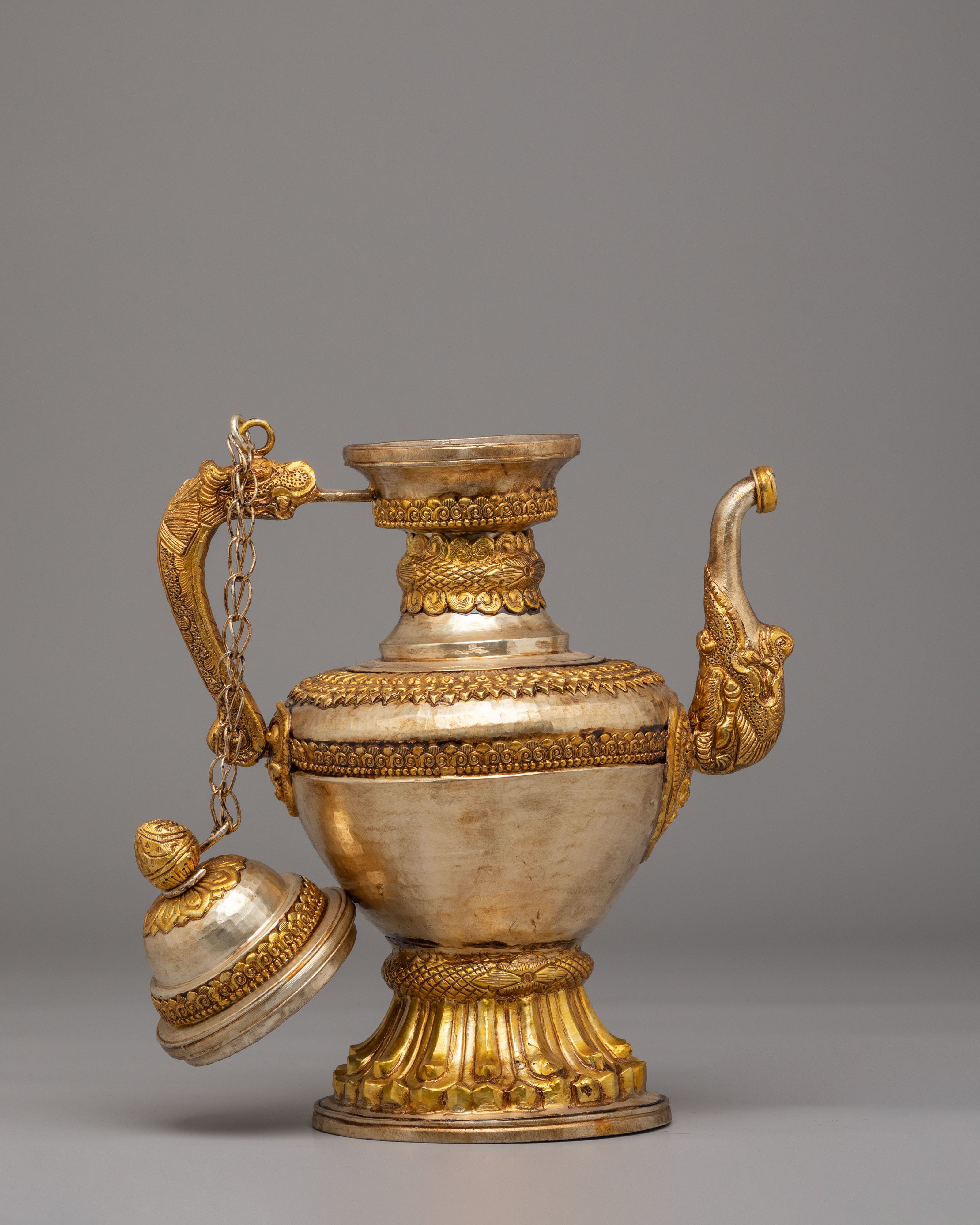Sacred Tibetan Tea Pot | Ritual Vessel for Meditation & Decorative Use