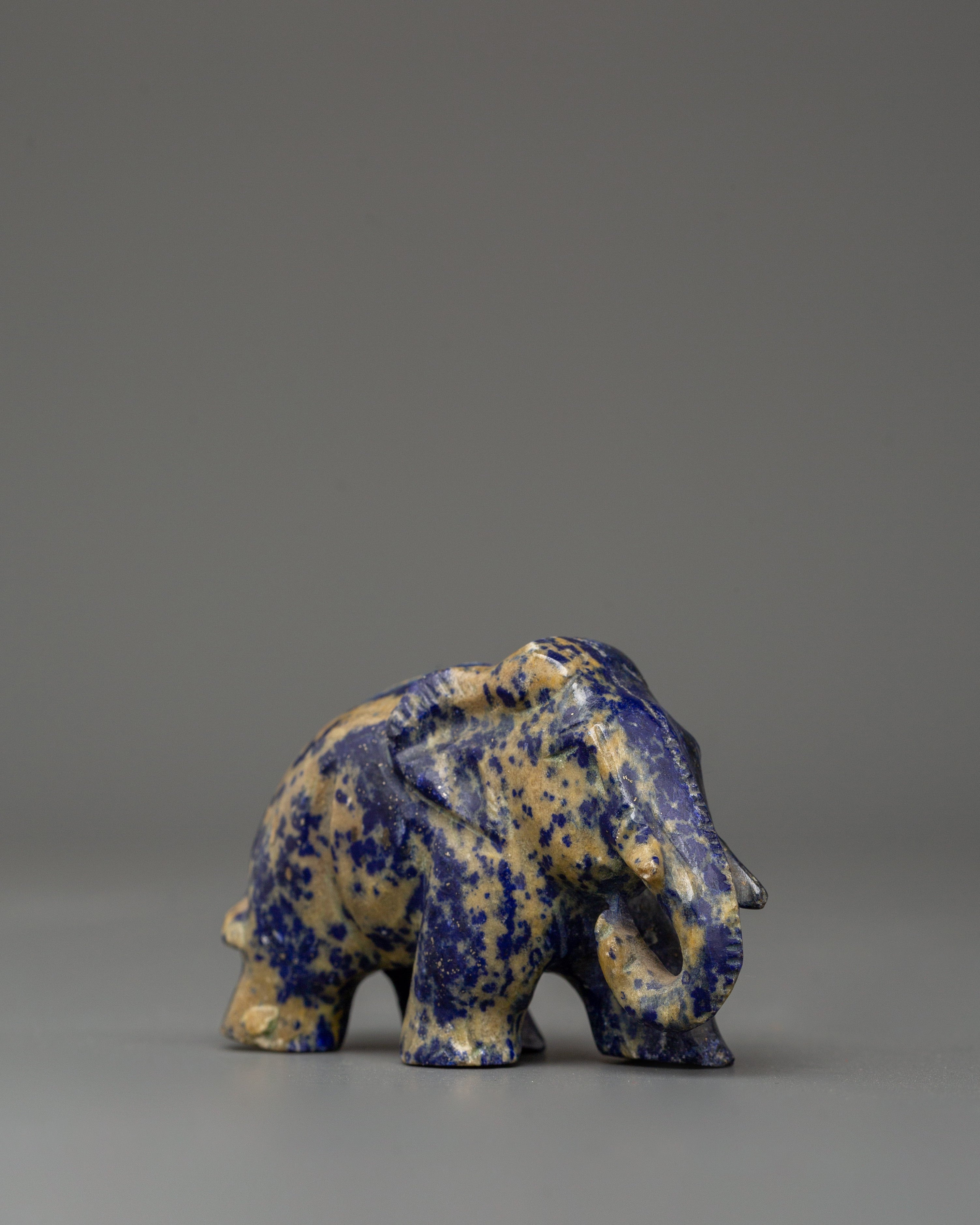 Lapis Lazuli Elephant Statue | Symbol of Wisdom and Strength